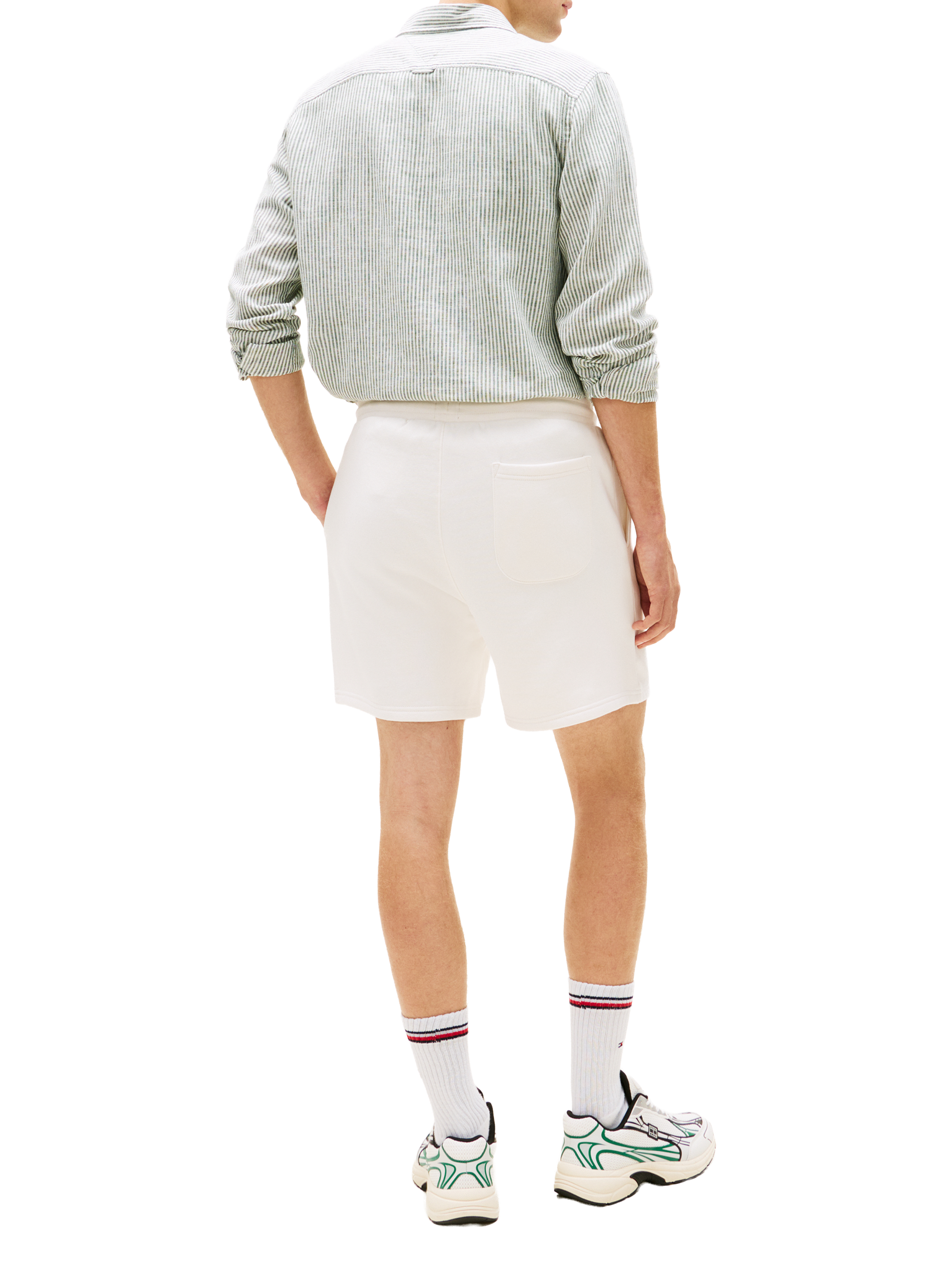 Cotton blend logo shorts TOMMY HILFIGER Beige