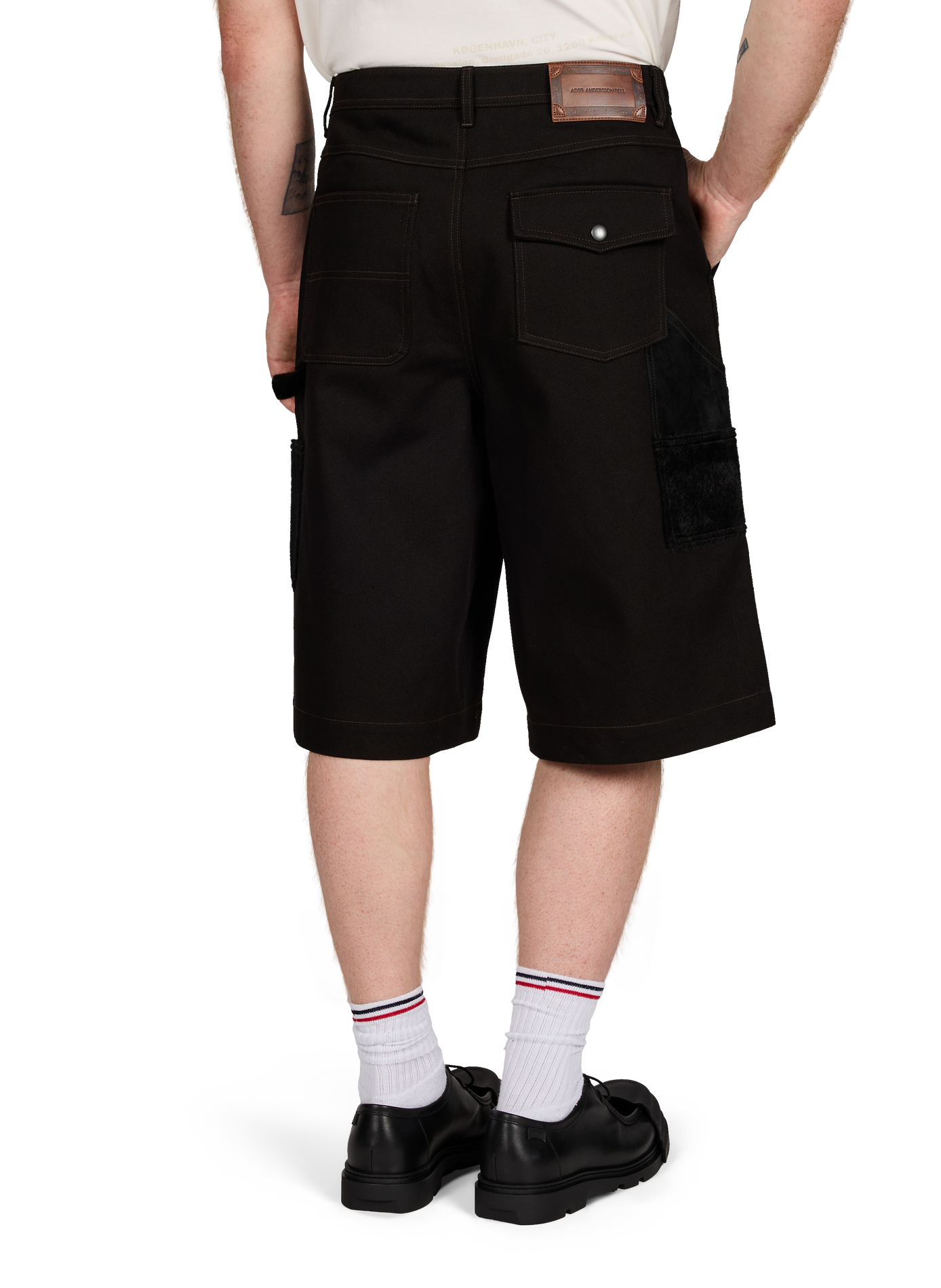 Short Patchwork effet fourrure en coton ANDERSSON BELL Noir