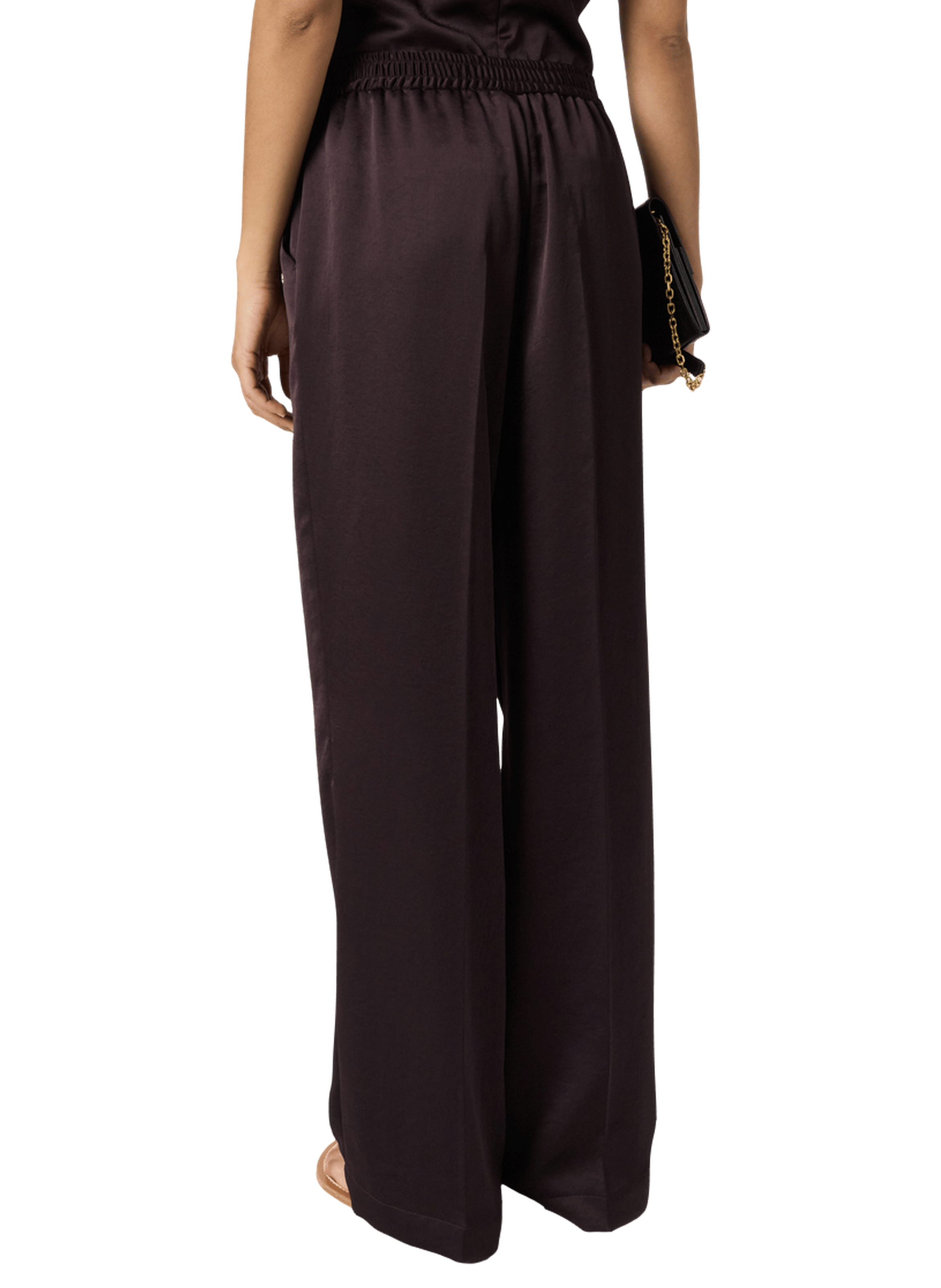 Pantalon fluide en satin - amelya GERARD DAREL Marron