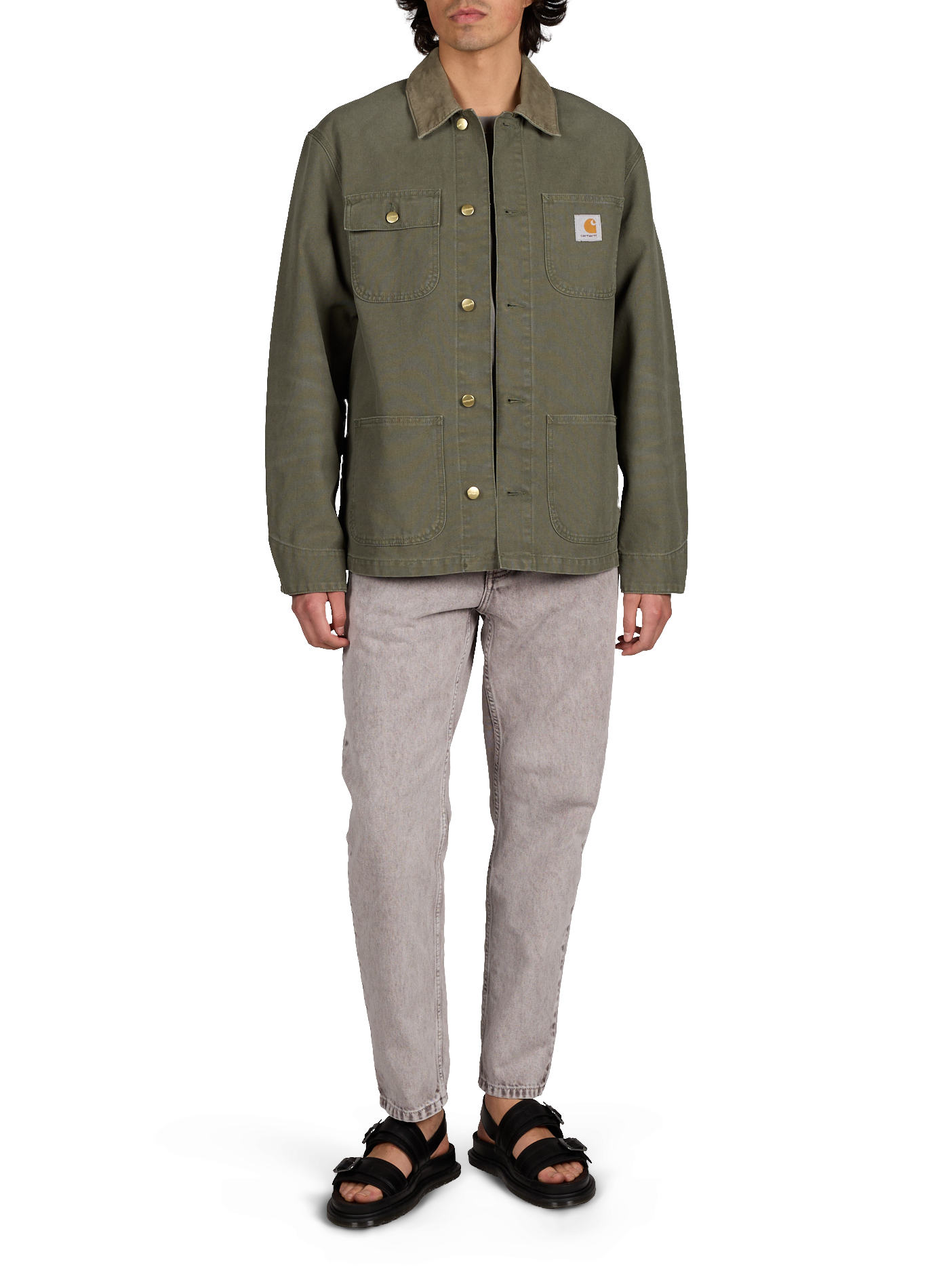 Veste col velours côtelé en coton CARHARTT WIP Vert