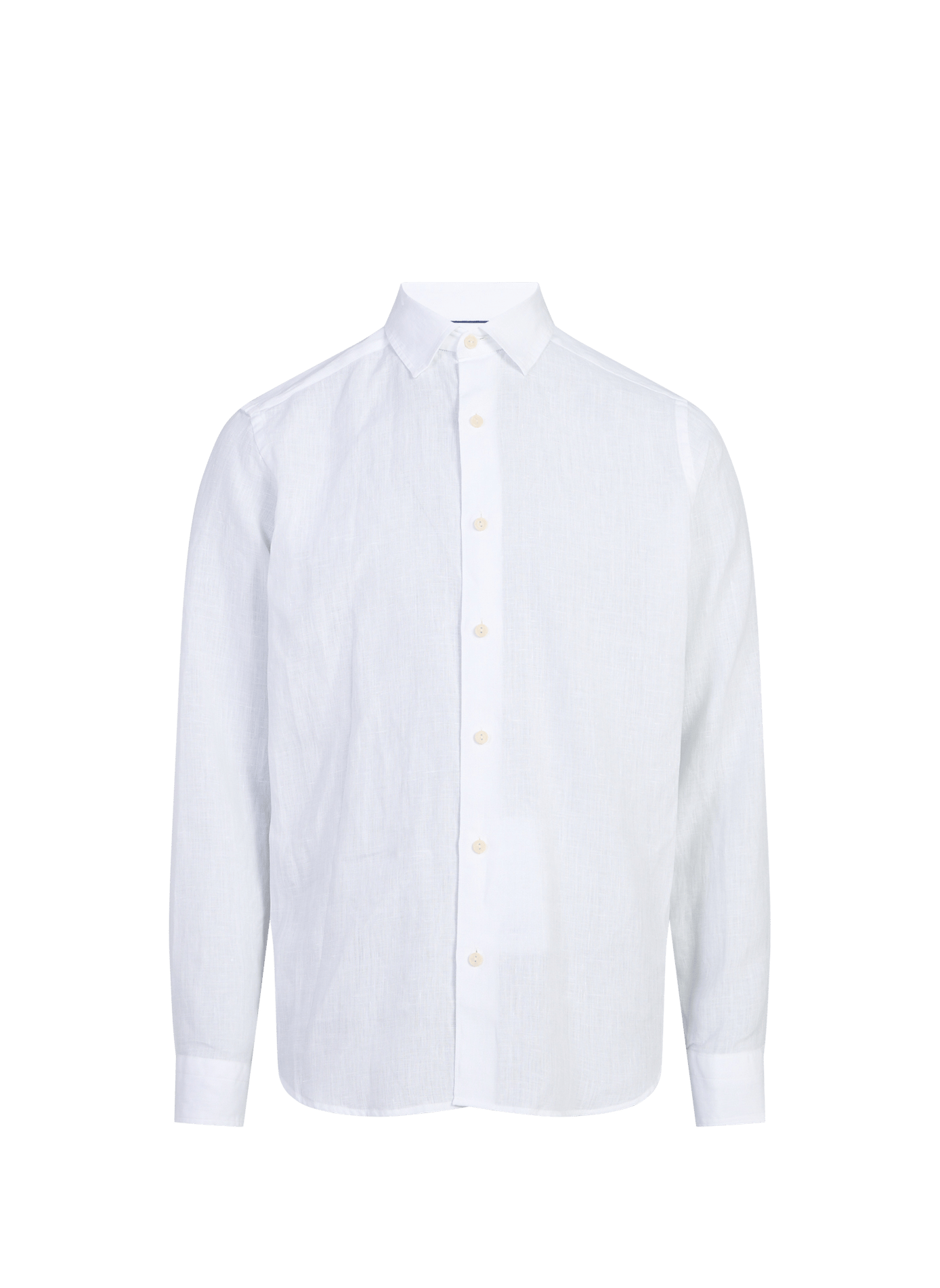 Chemise unie à col classique en lin ETON Blanc