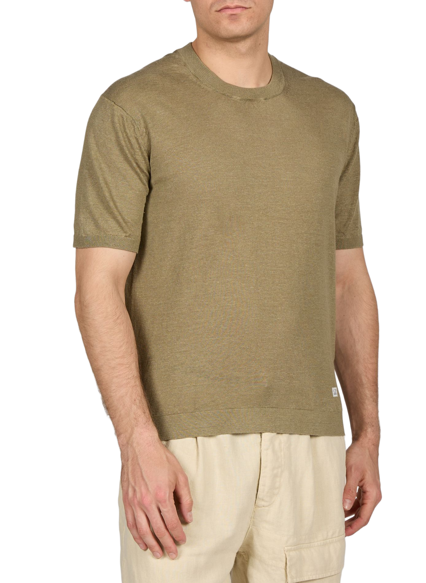 Short-sleeve linen sweater CP COMPANY Green