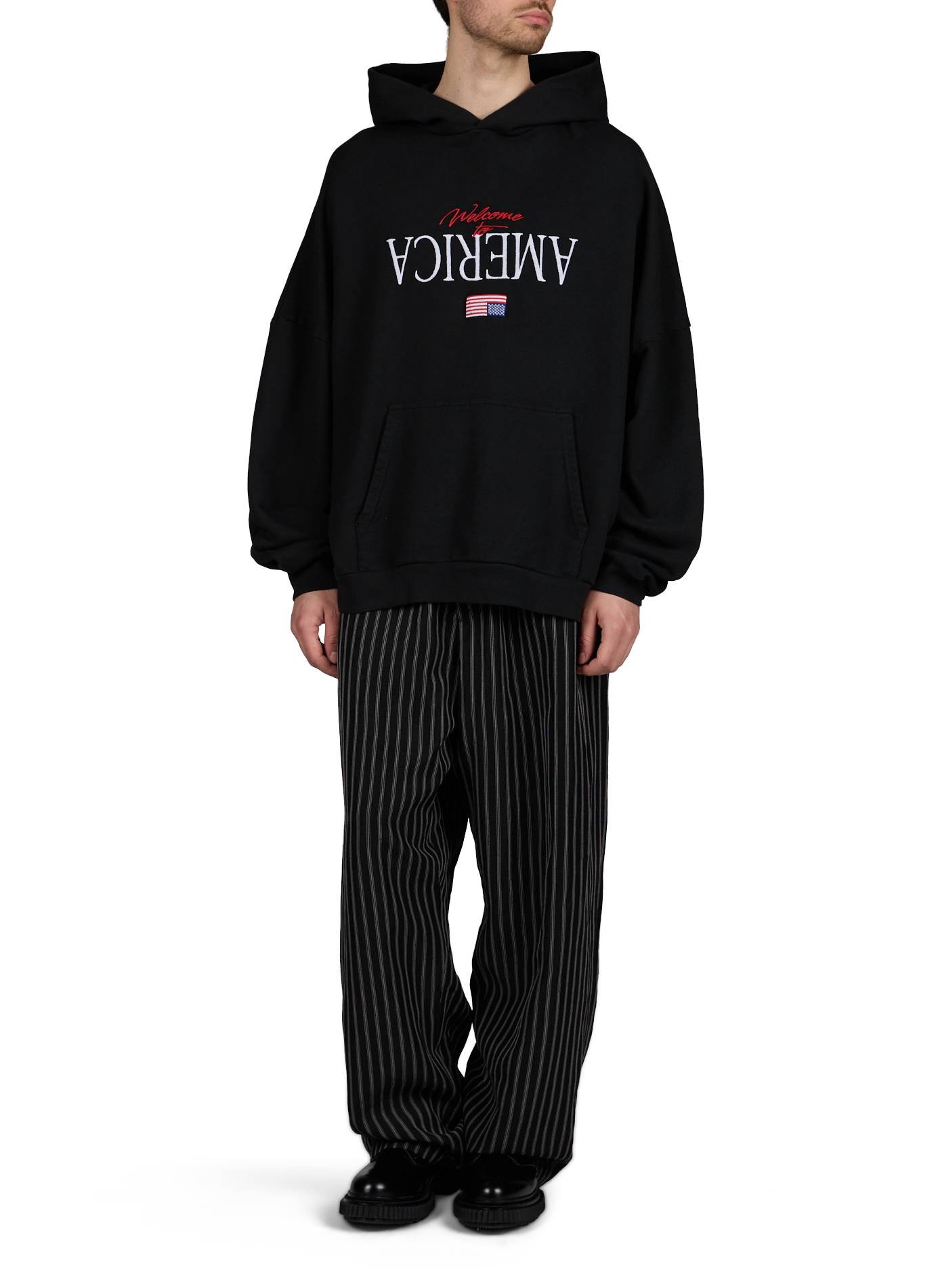 Cotton sweatshirt Welcome to America - Hooligan WILLY CHAVARRIA Black