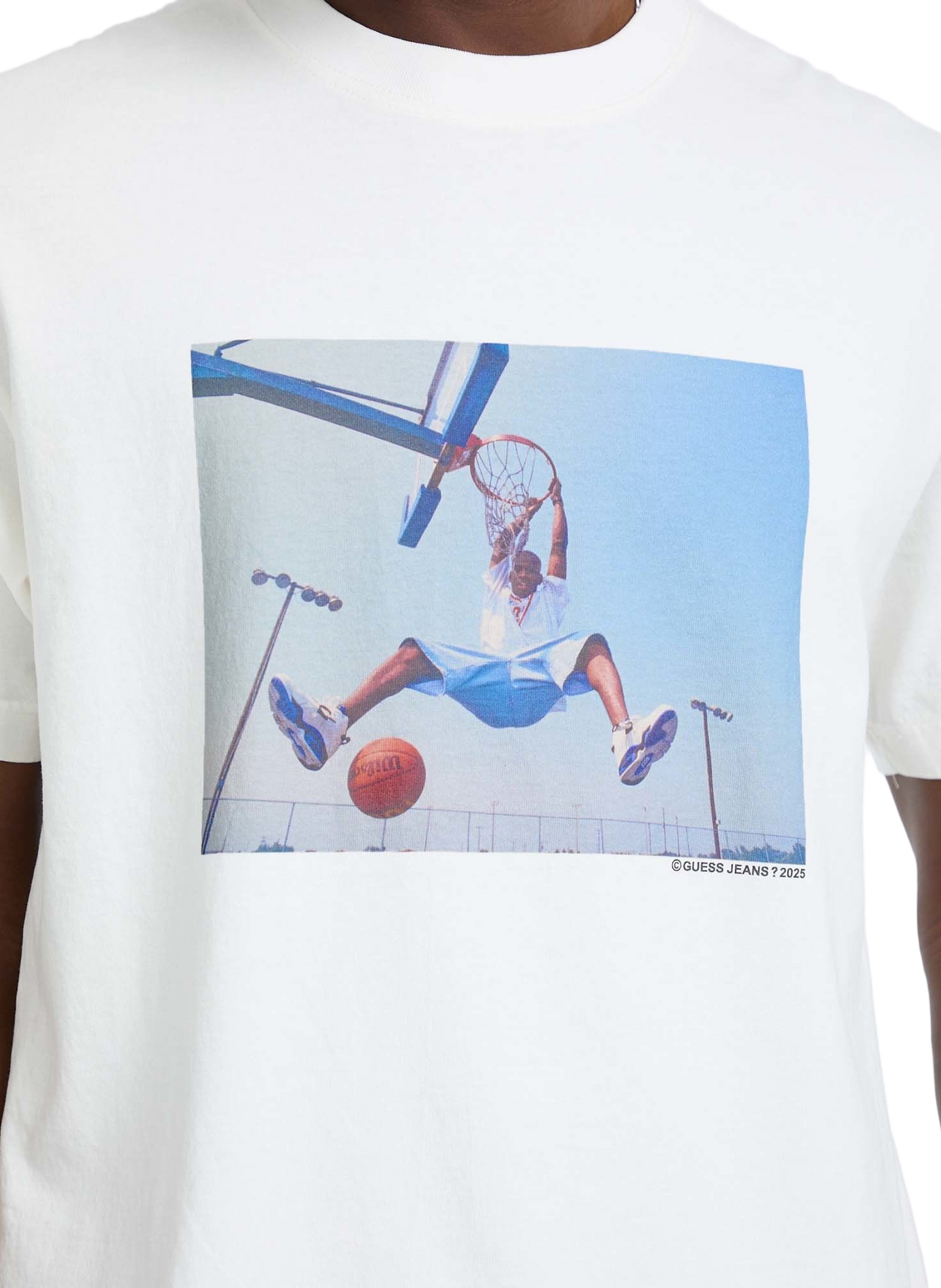 T-shirt imprimé Allen en coton GUESS Blanc