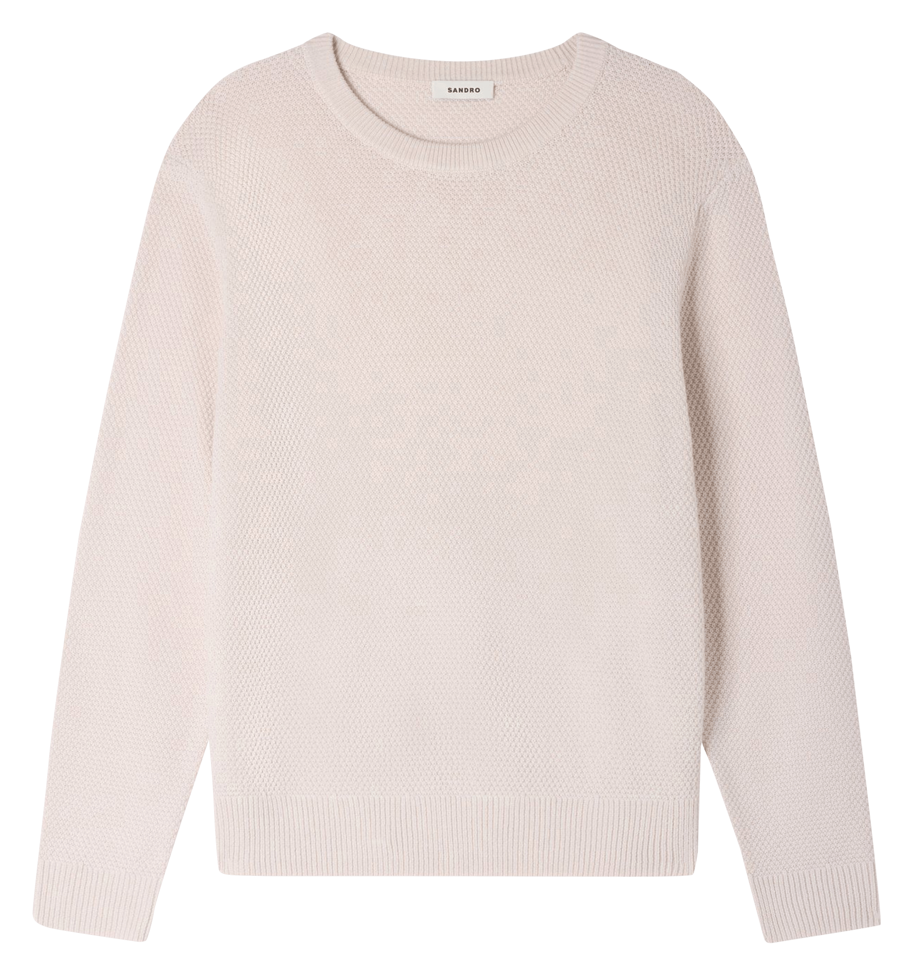 Pull droit col rond en laine | Beige SANDRO Homme