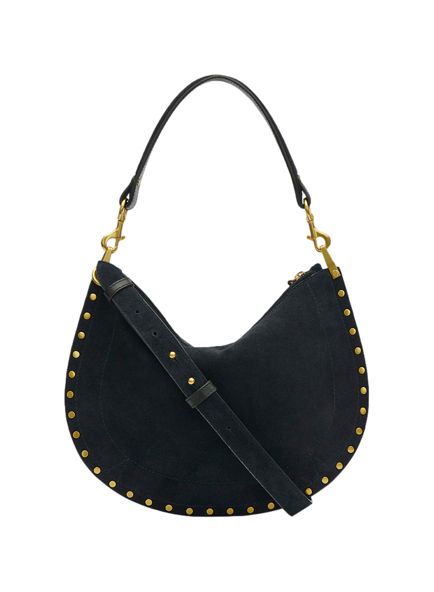 Handtas Oskan Soft Zip van geitenleer met suède-effect ISABEL MARANT Blauw