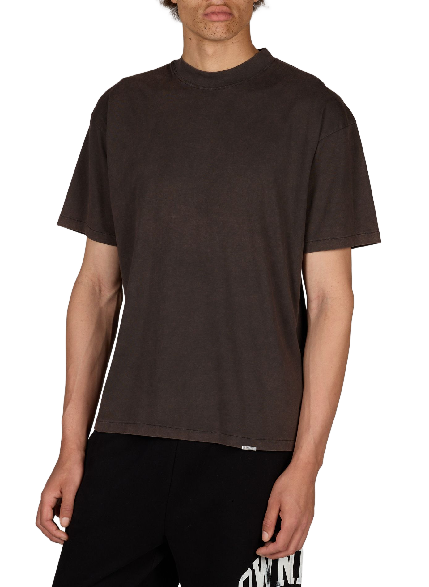Solid color straight cotton t-shirt REPRESENT Brown