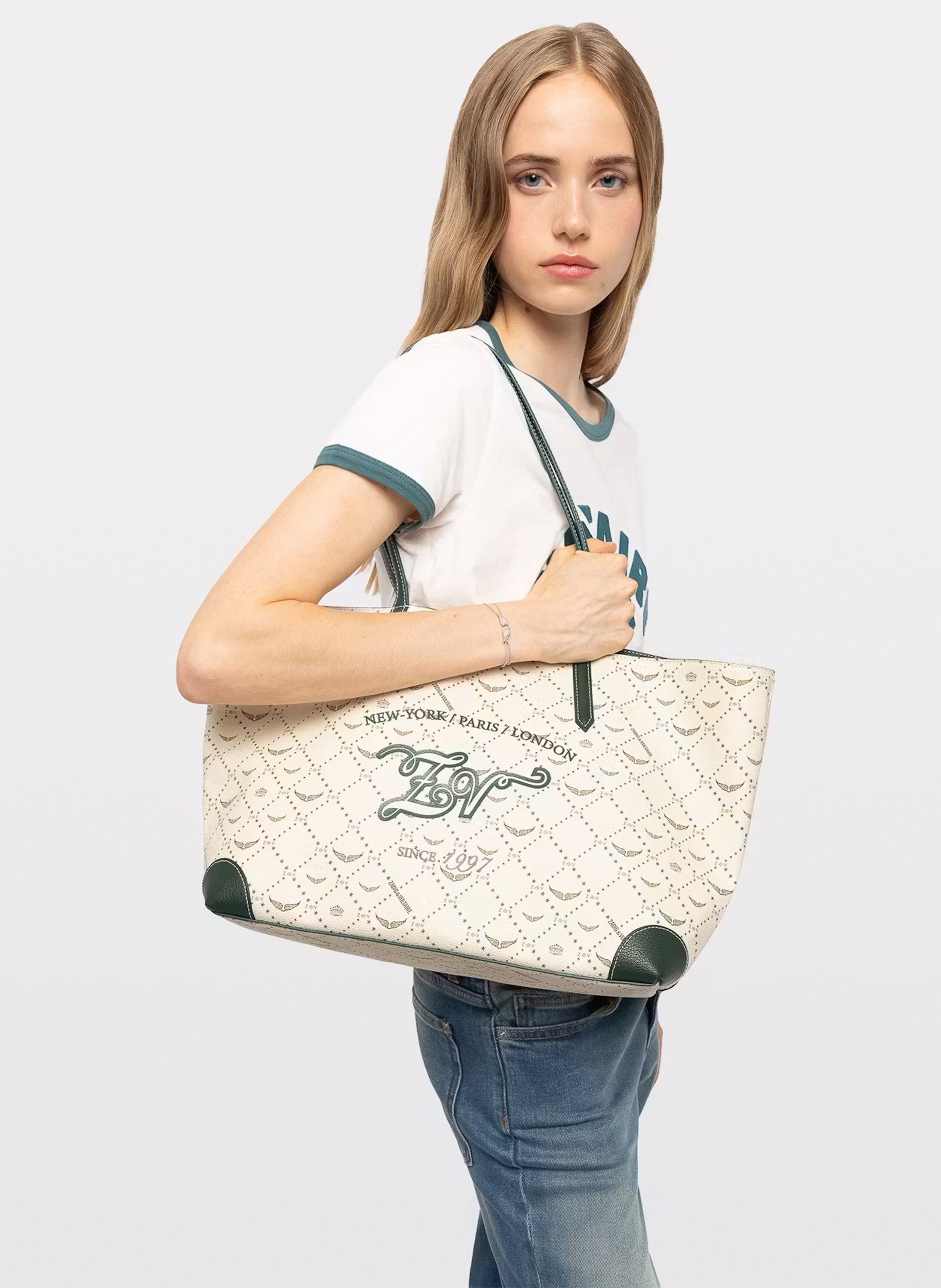 Sac cabas imprimé z shopper ZADIG&VOLTAIRE Blanc