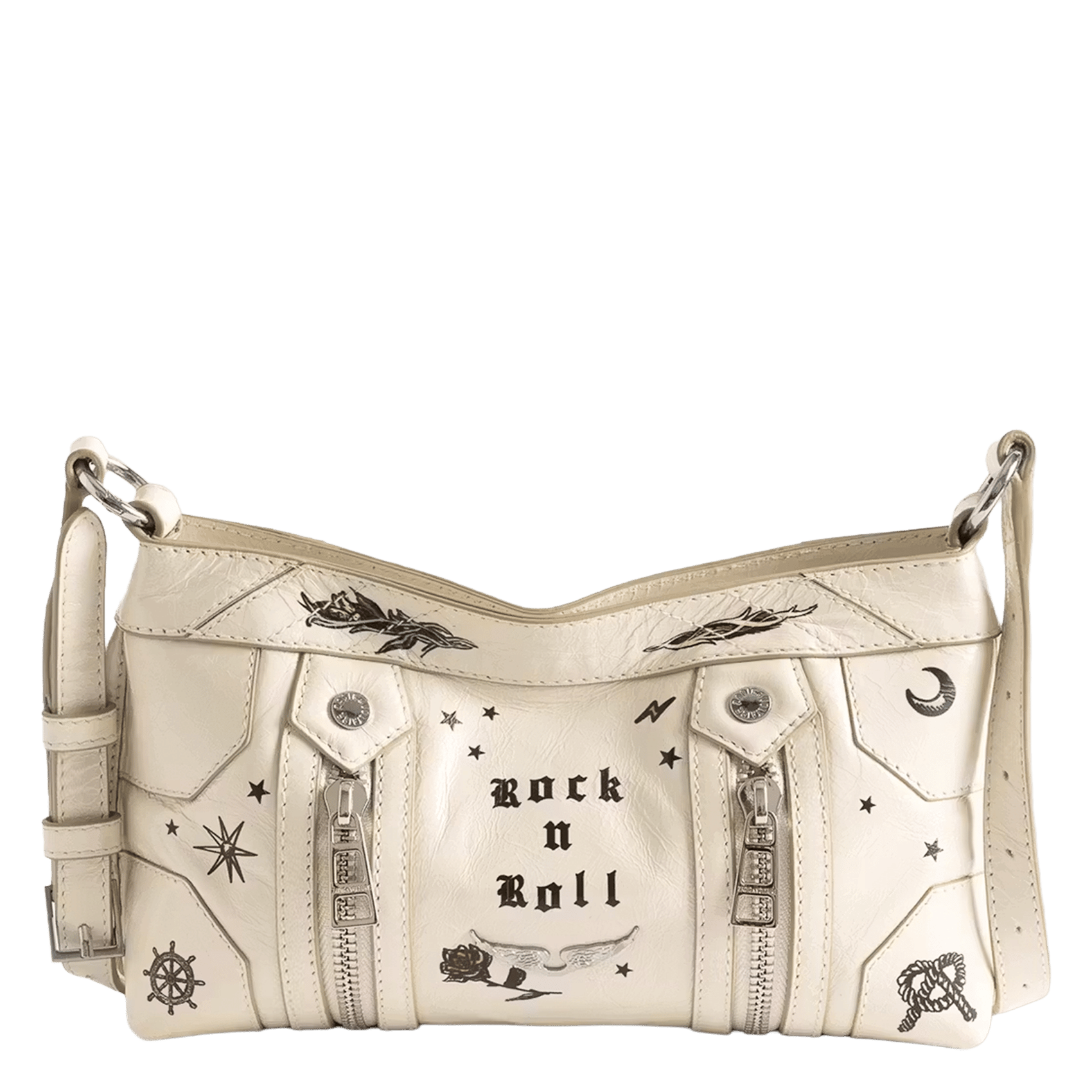 Sac bandoulière en cuir imprimé sunny mood ZADIG&VOLTAIRE Blanc