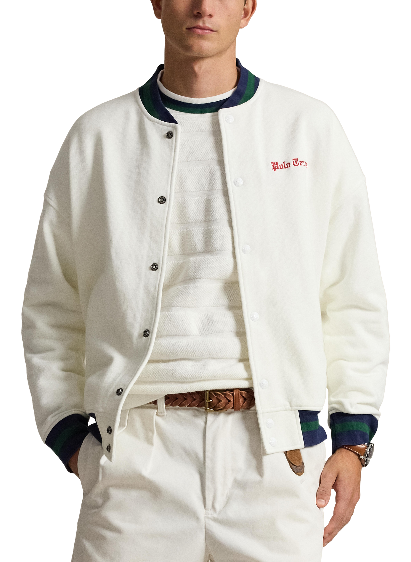 Lässige Bomberjacke aus Baumwollmischung POLO RALPH LAUREN Weiss