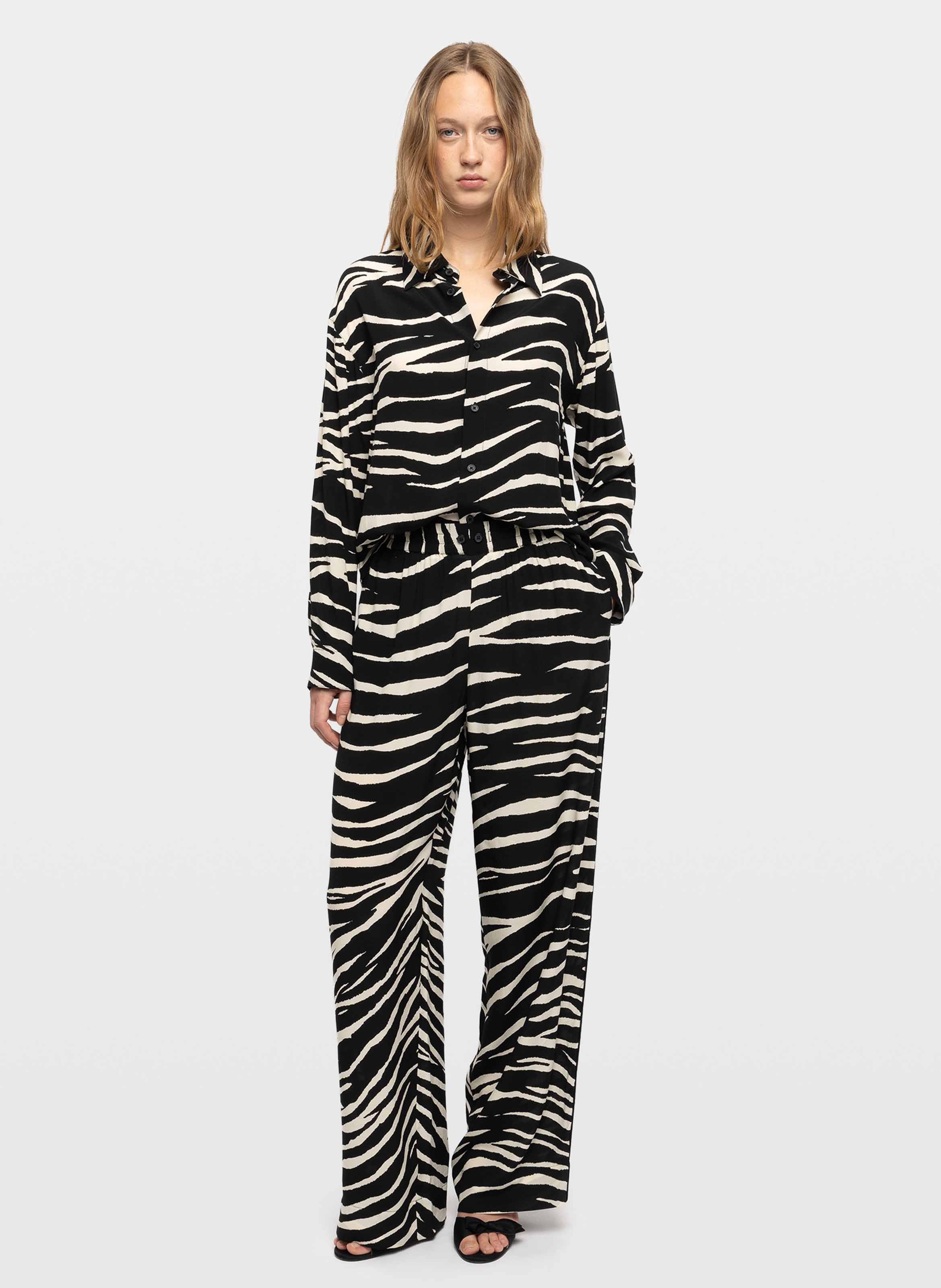 Pantalon large zébré pin ZADIG&VOLTAIRE Noir