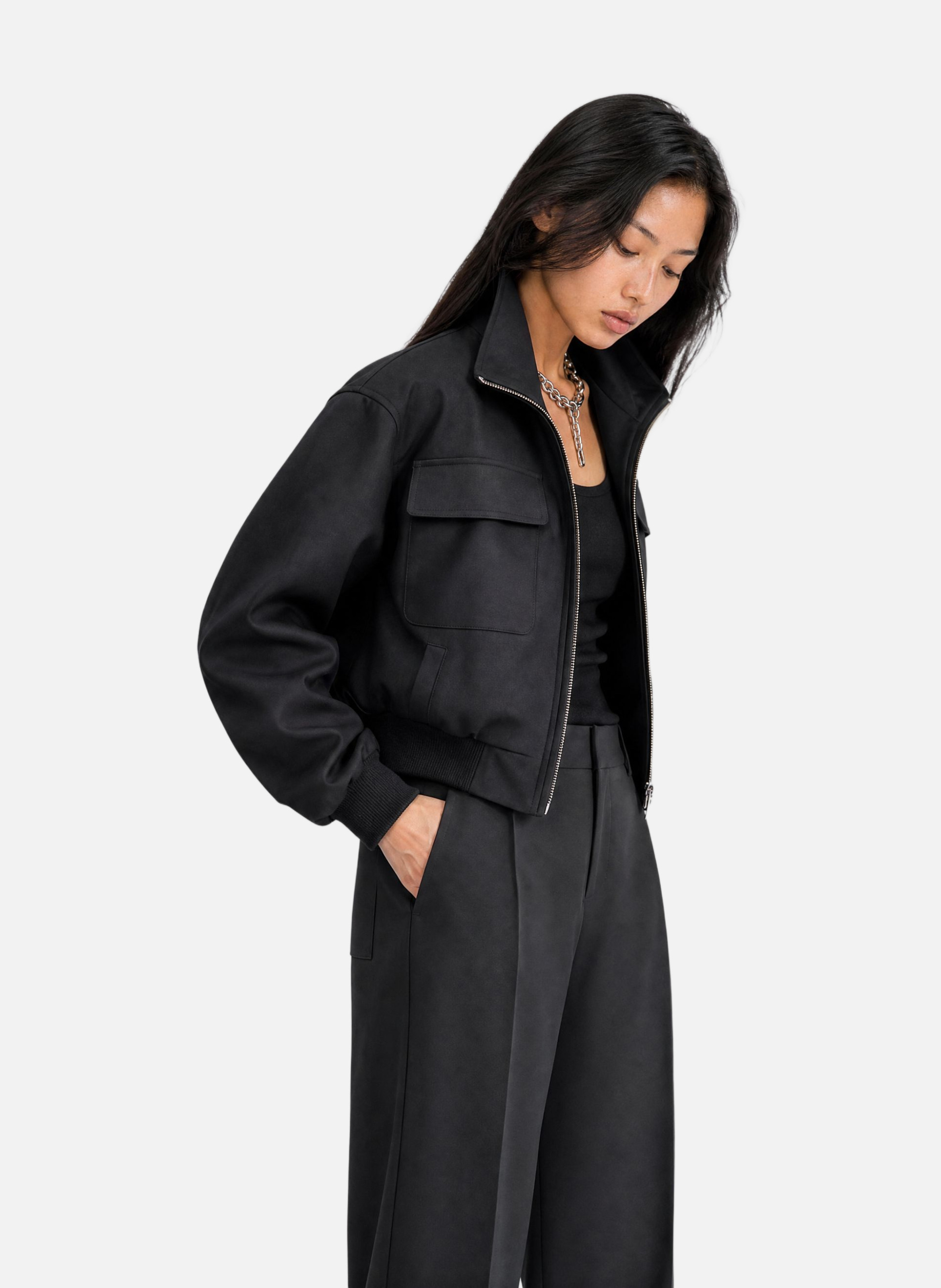 Blouson zippé en laine mélangée THE KOOPLES Noir