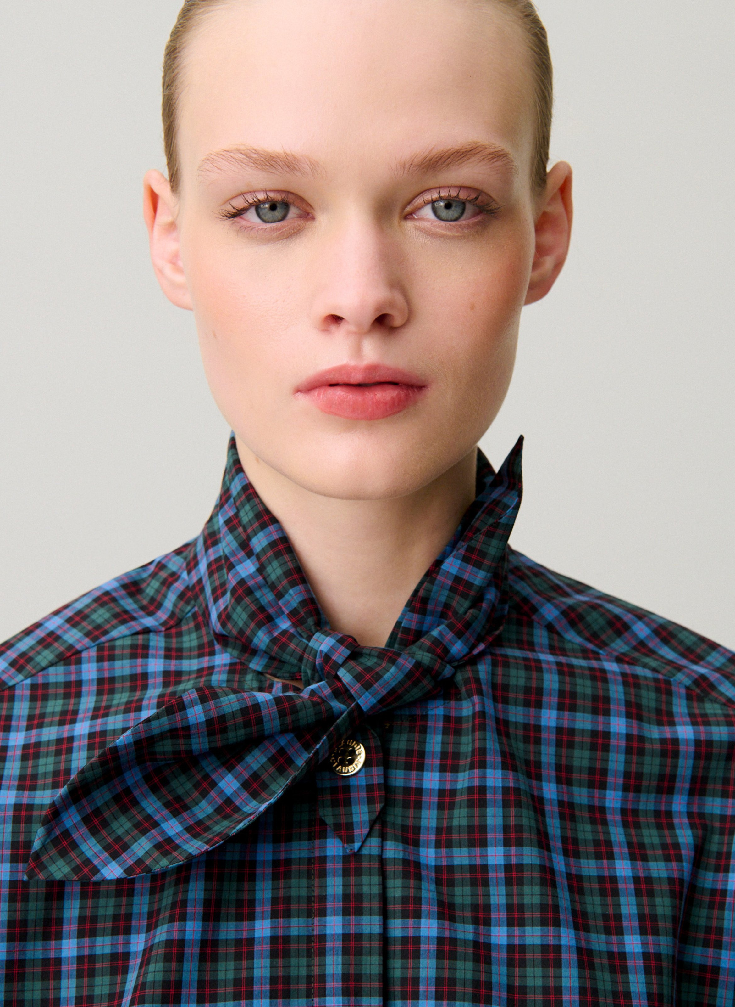 Chemise col lavallière à carreaux CLAUDIE PIERLOT Multicolore