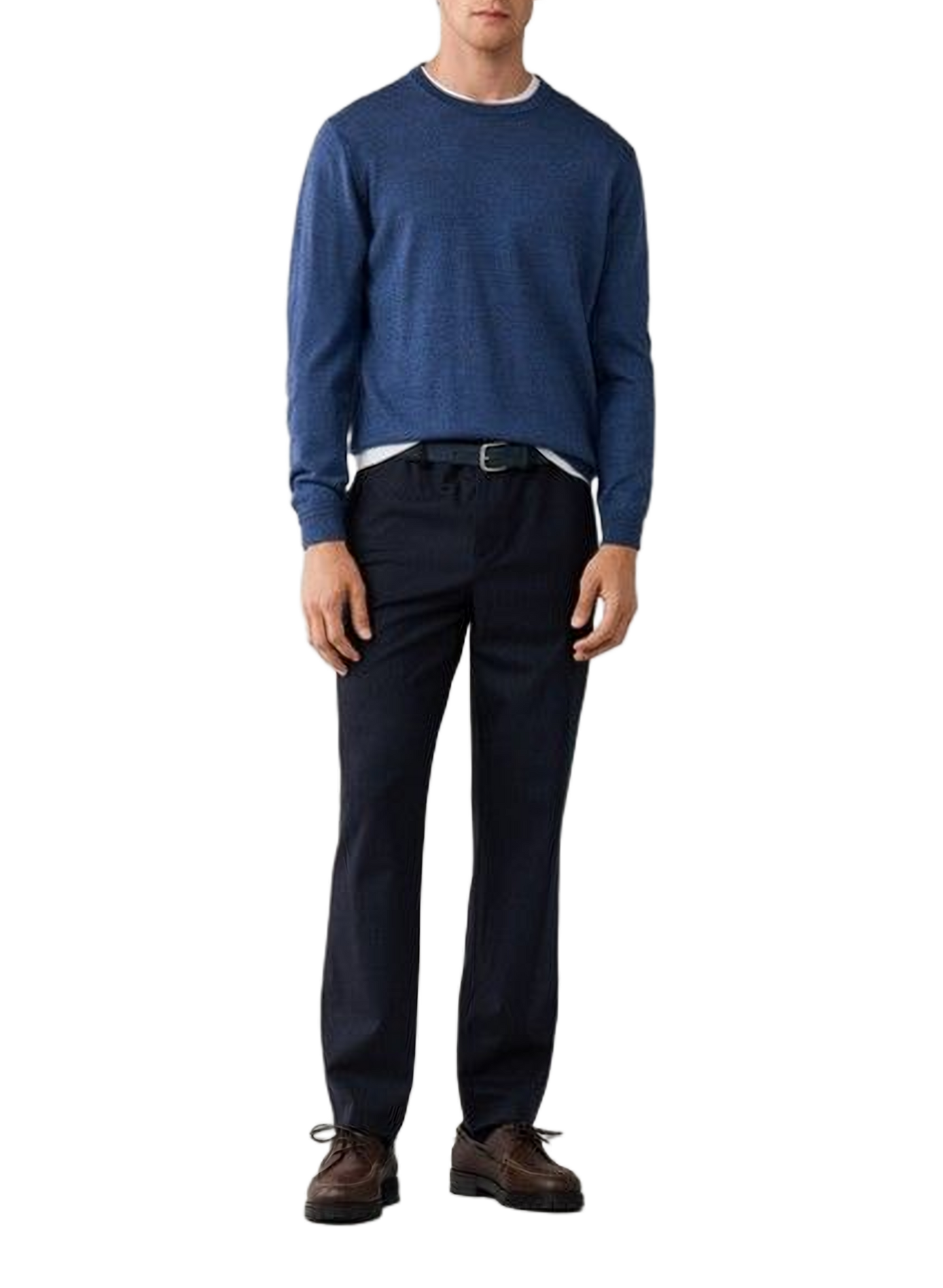 Maglione diritto a collo tondo in lana FACONNABLE Blu