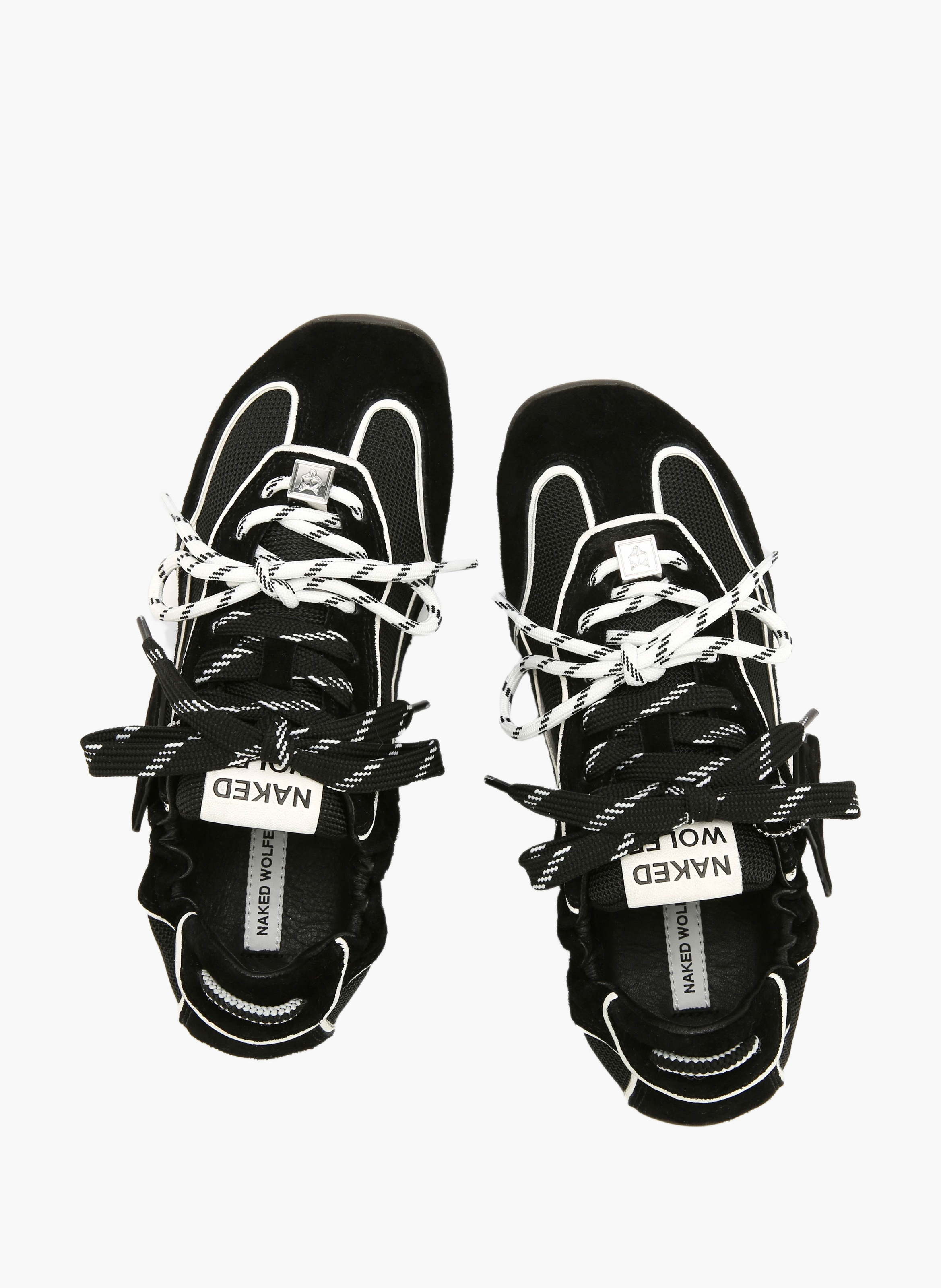 Soul-sneakers van suède met harig effect NAKED WOLFE Zwart