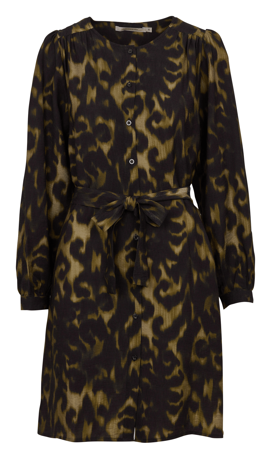 Losvallende jurk met ronde hals en print LA FEE MARABOUTEE Groen