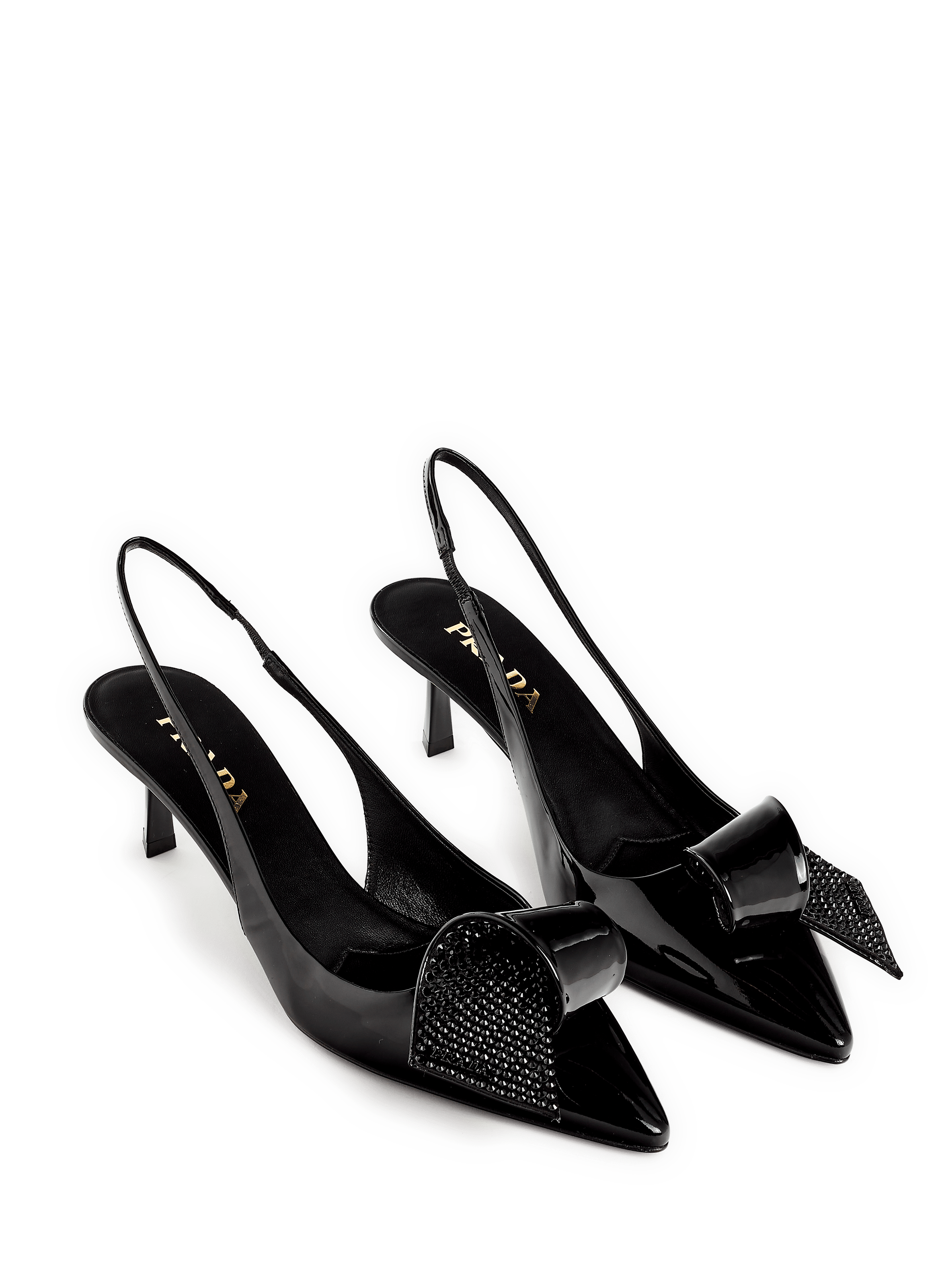 Patent leather heels PRADA Black