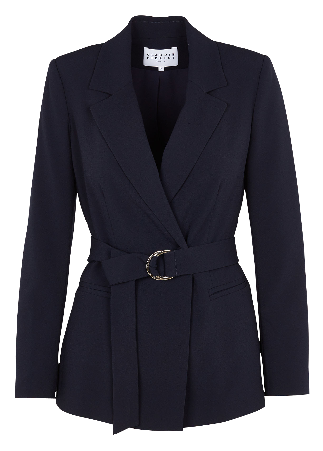Veste col tailleur ceinturée CLAUDIE PIERLOT Bleu