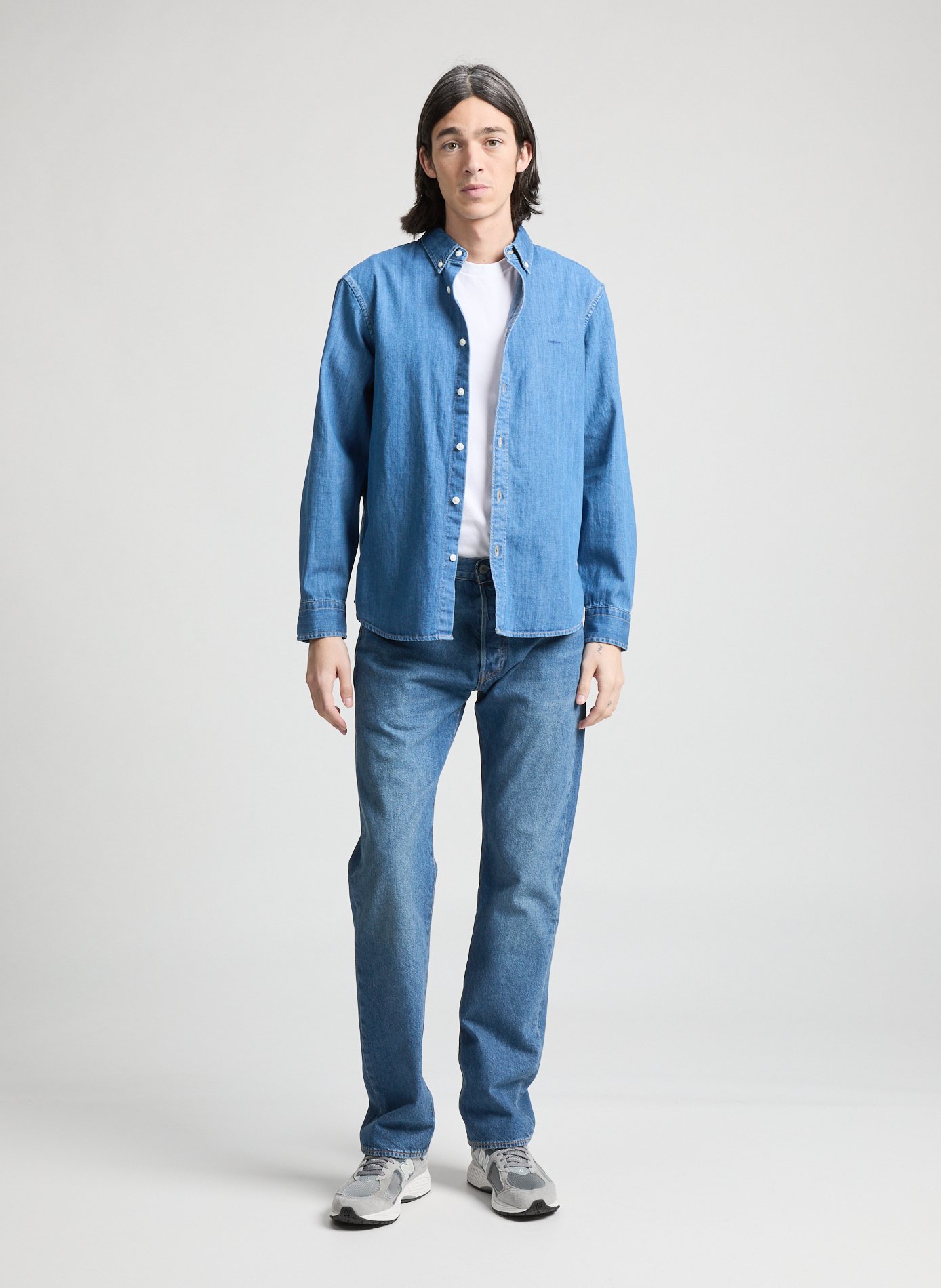 Chemise denim en coton  Bleu