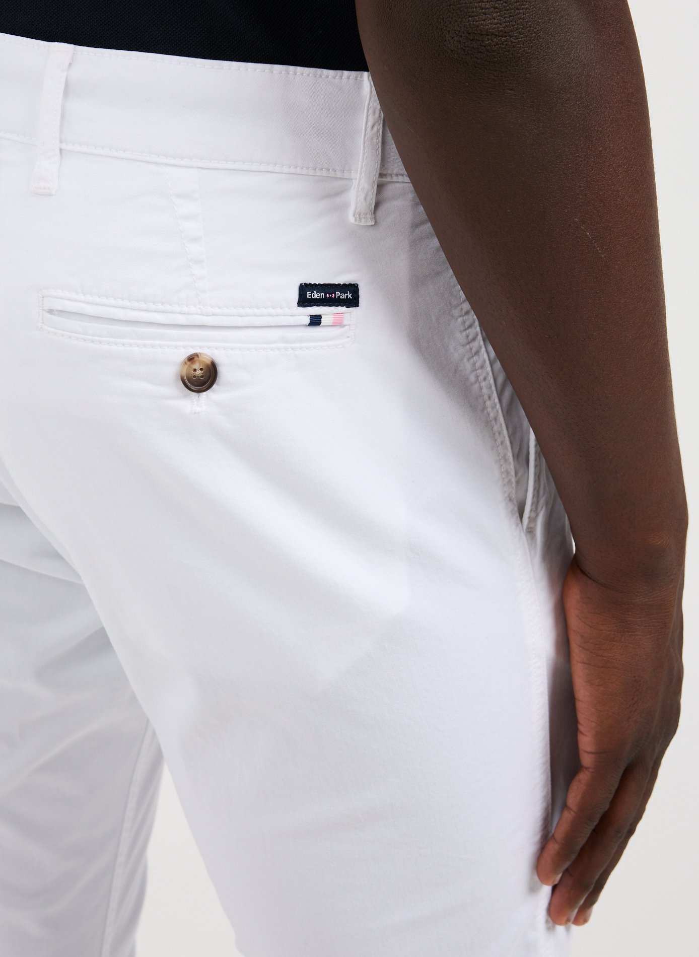 Pantalon uni en coton EDEN PARK Blanc