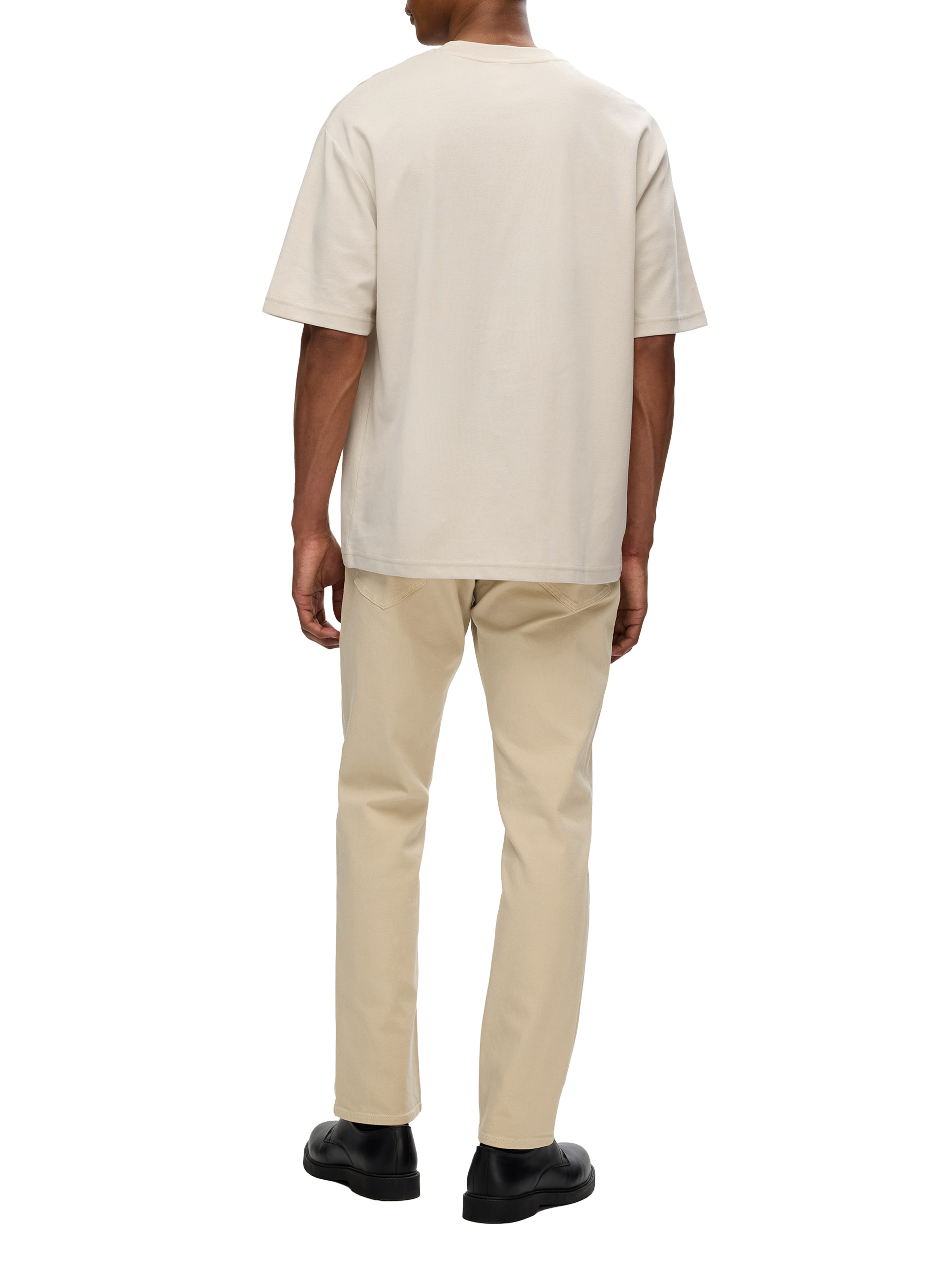 Plain t-shirt in blended cotton SELECTED Beige