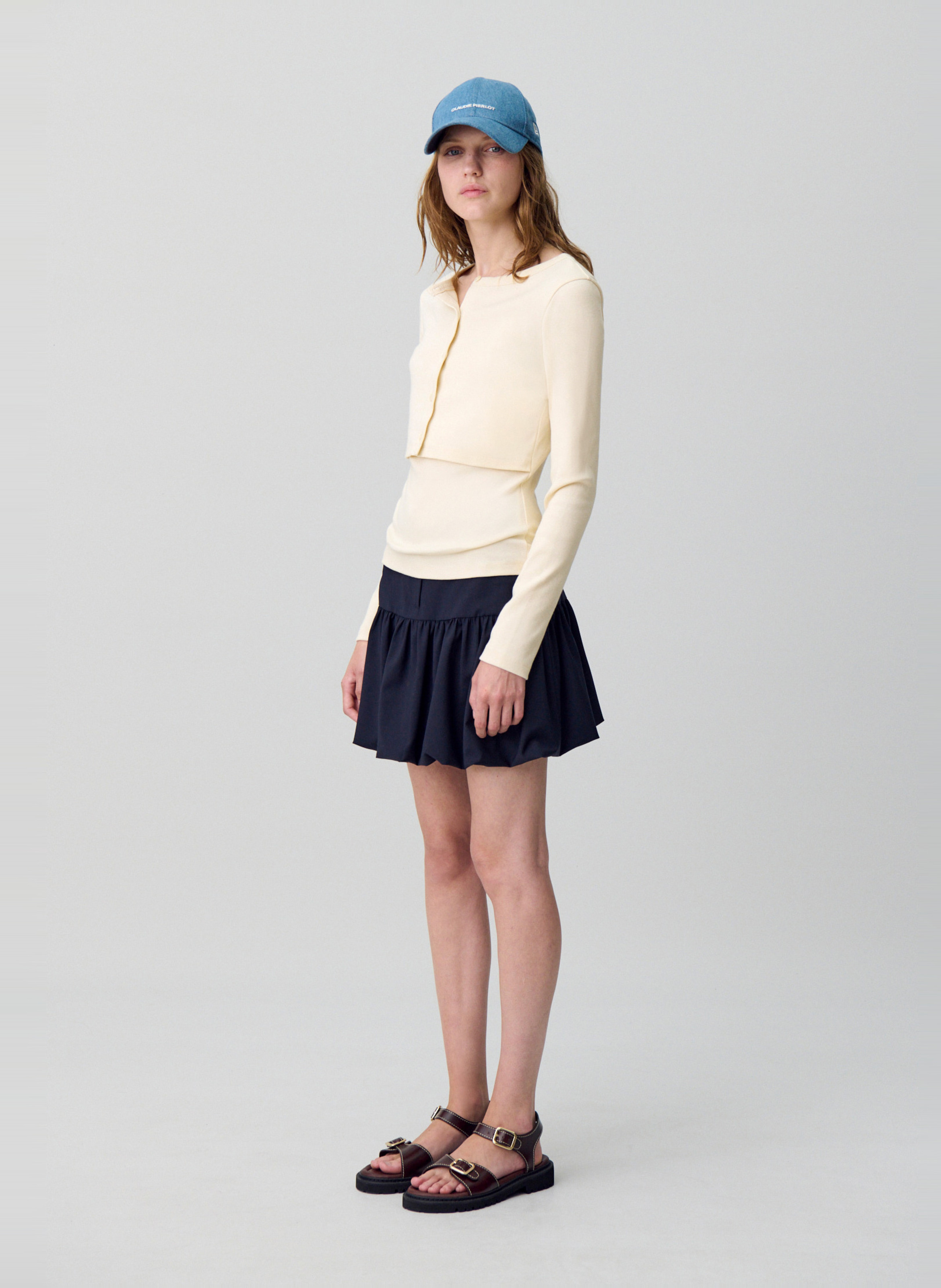 Set tee-shirt et cardigan en coton toel CLAUDIE PIERLOT Beige