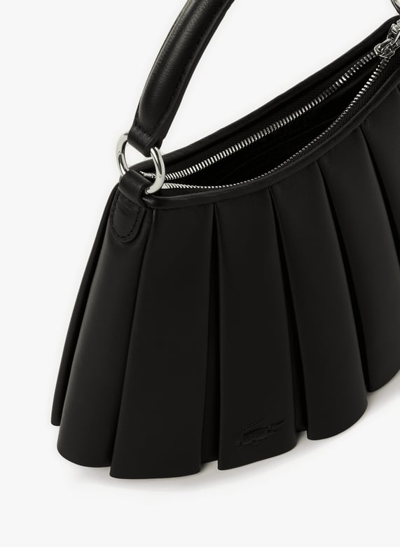 Petit sac Lenglen plissé en cuir | Noir by LACOSTE Petit sac Lenglen plissé en cuir Noir