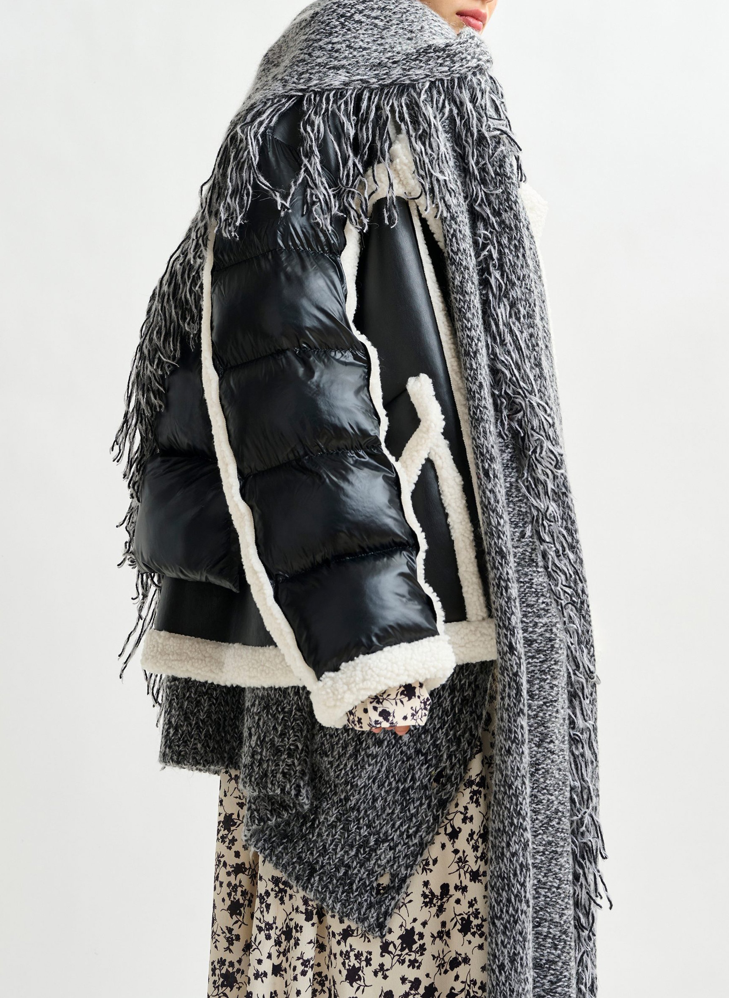 Veste col tailleur en shearling ifie ESSENTIEL ANTWERP Noir