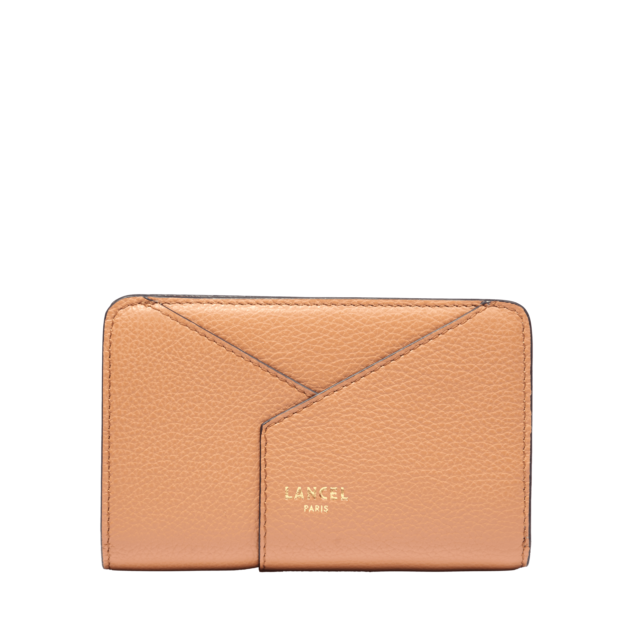 Portefeuille rectangulaire zippé enveloppe de lancel en cuir LANCEL Marron