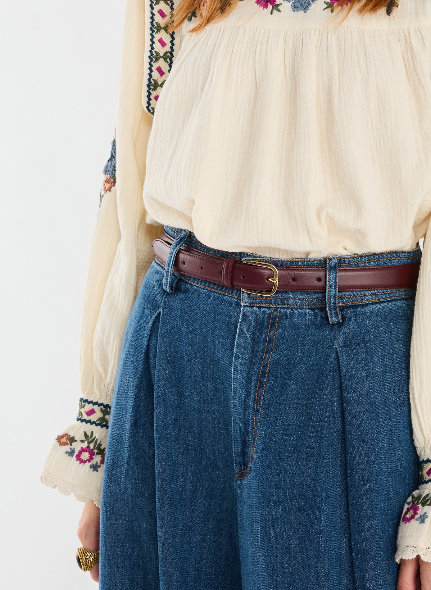 Ceinture en cuir SAISON 1865 Rouge