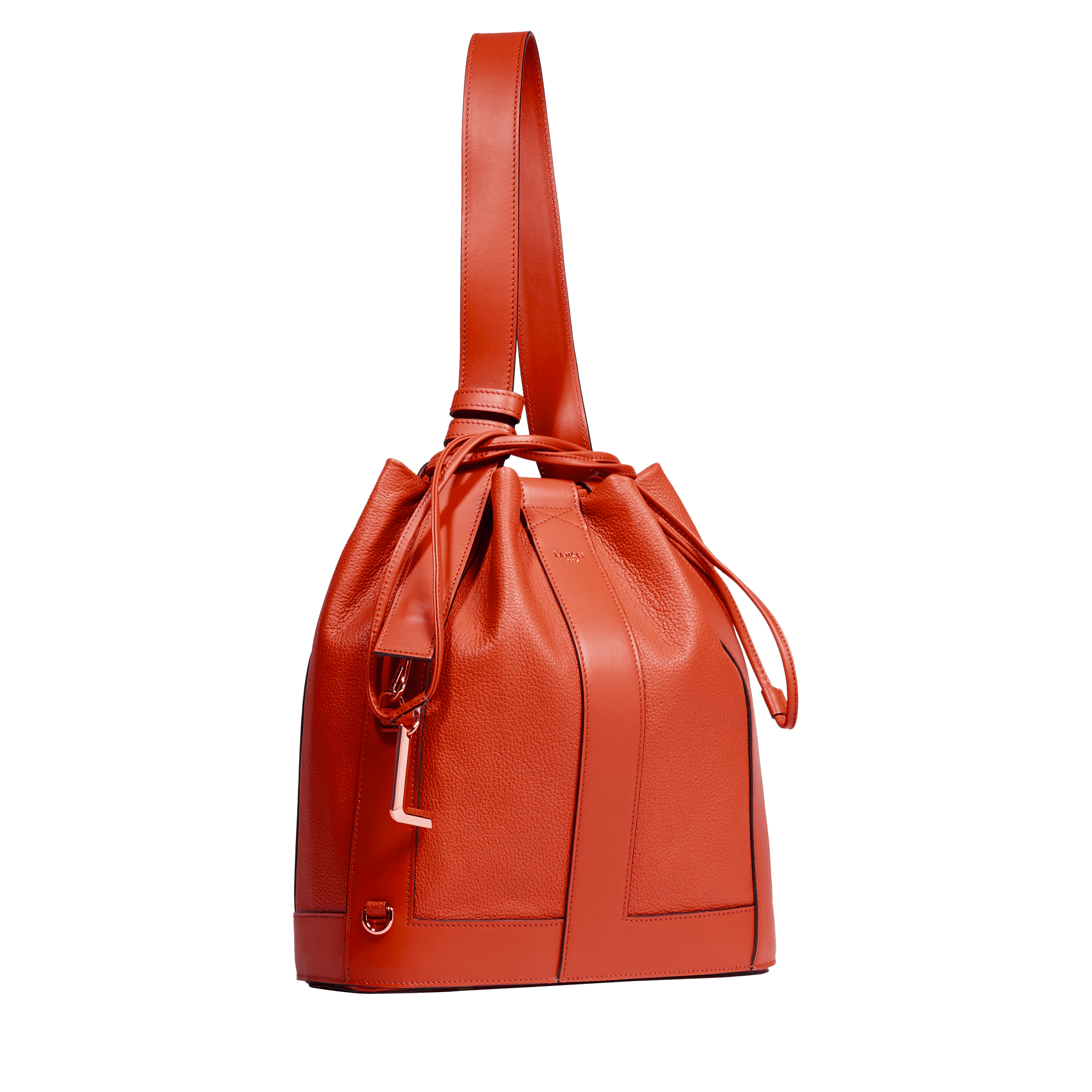 Sac seau m elles de lancel en cuir LANCEL Rouge