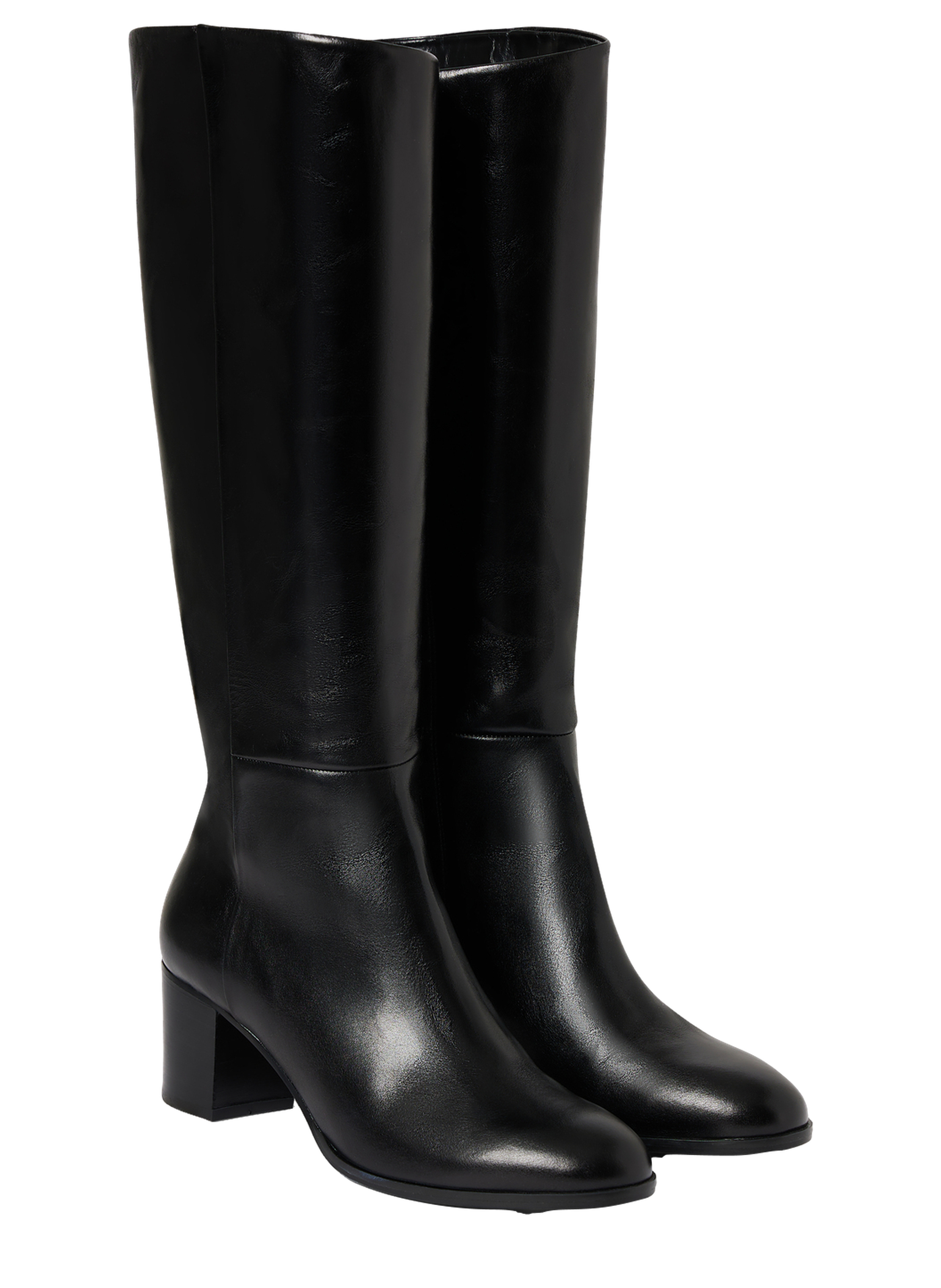 Bottes en cuir marron à talon - lizzie PABLO Noir