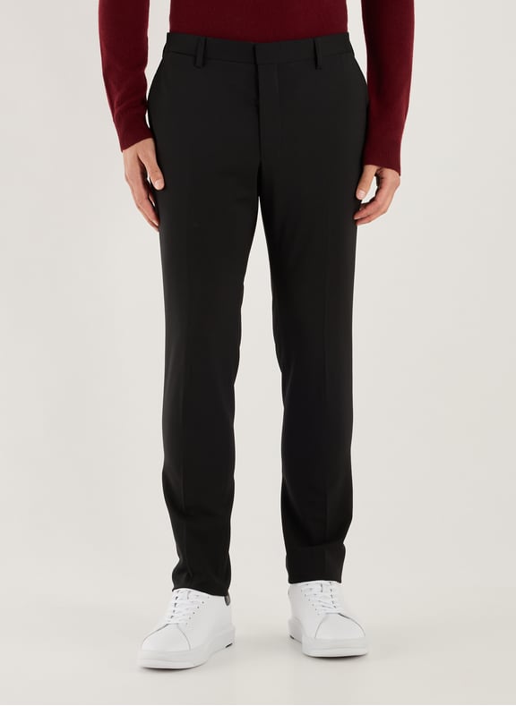 Pantalon uni en laine mélangée Noir by AU PRINTEMPS PARIS AU PRINTEMPS PARIS Pantalon uni en laine mélangée Noir