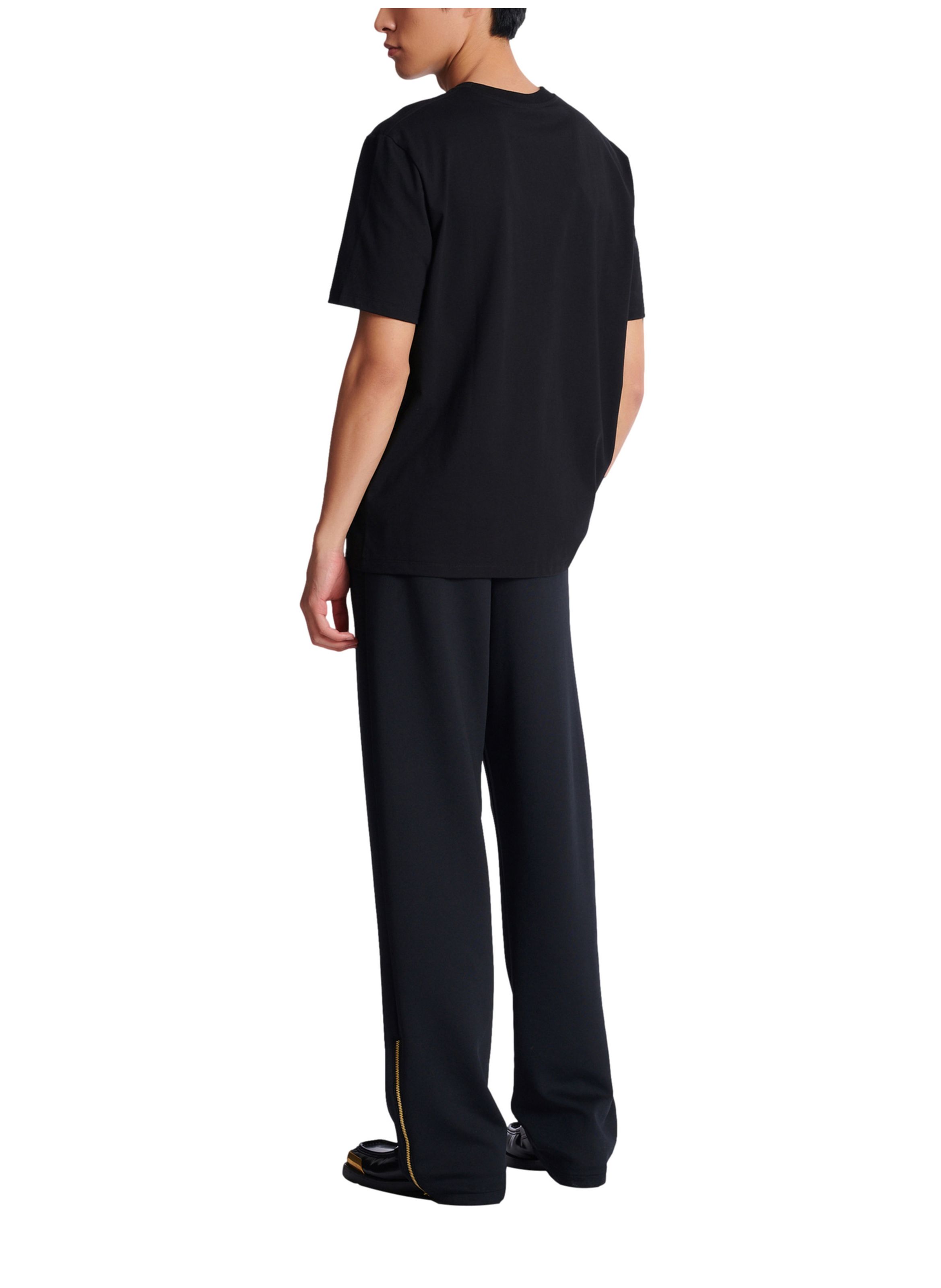 T-shirt en coton à imprimé BALMAIN Noir