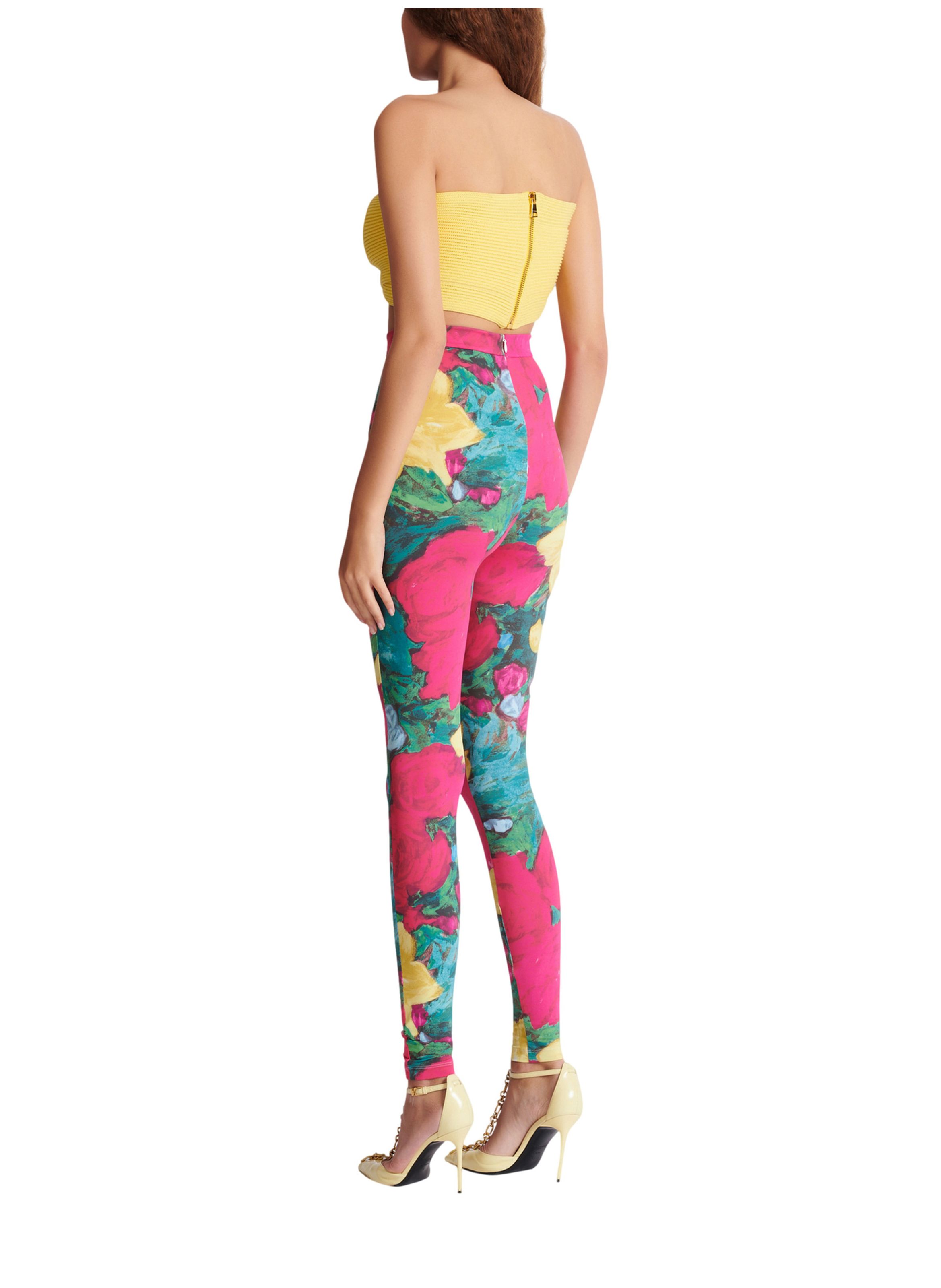 Brassière en maille tube BALMAIN Jaune