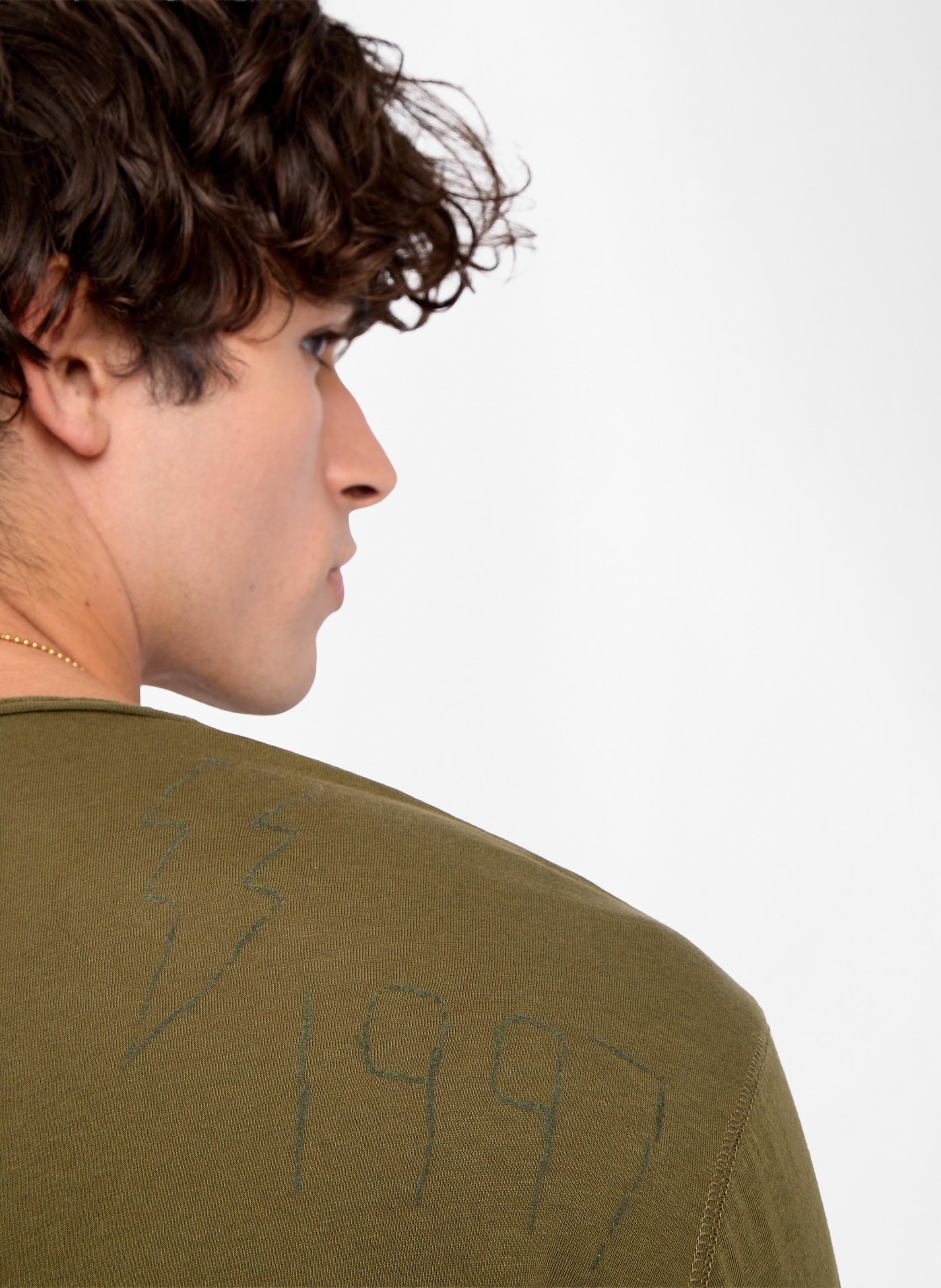 Tee-shirt droit col tunisien en coton monastir ZADIG&VOLTAIRE Vert