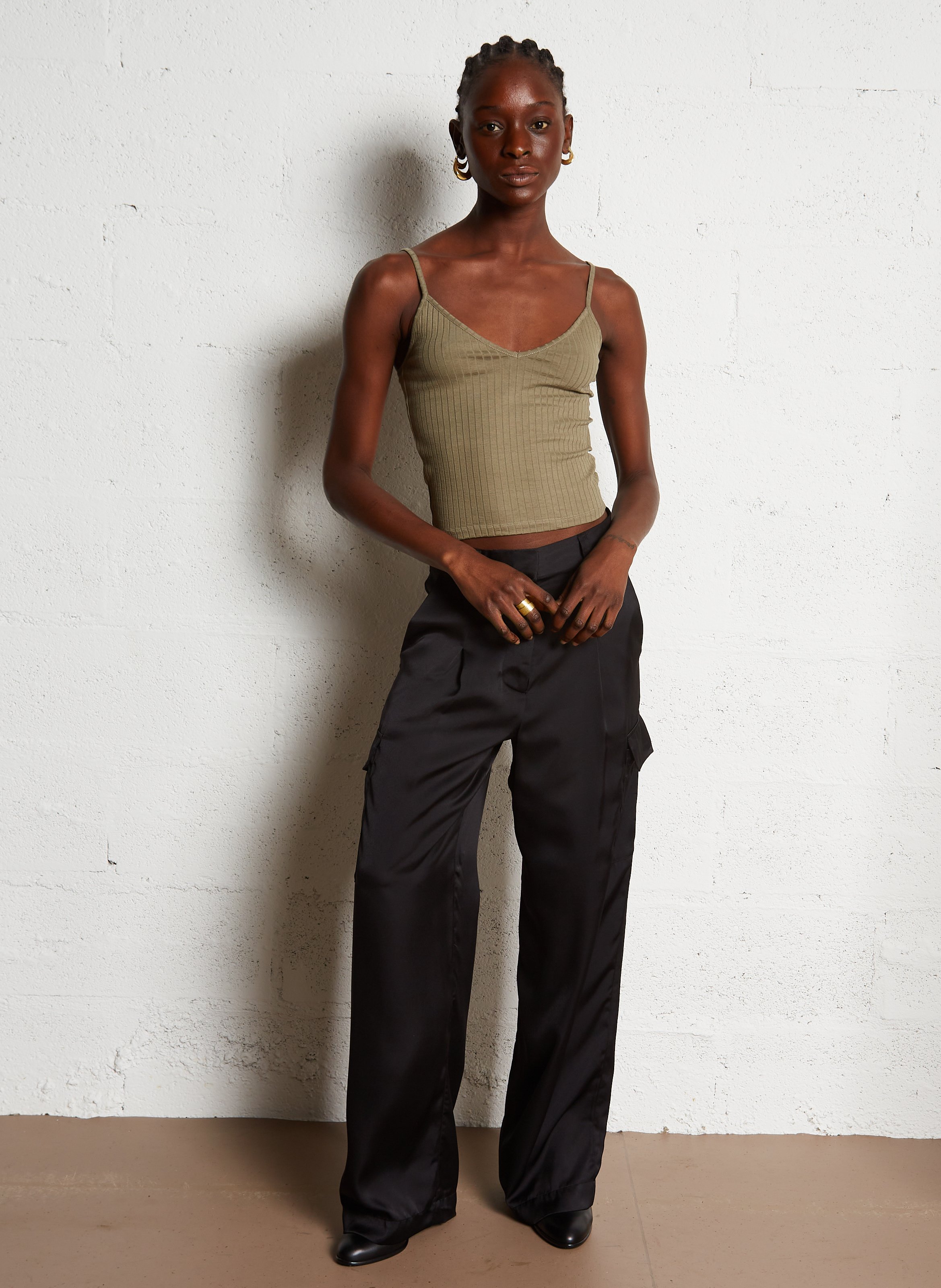 Pantalon large taille haute cary BA&SH Noir