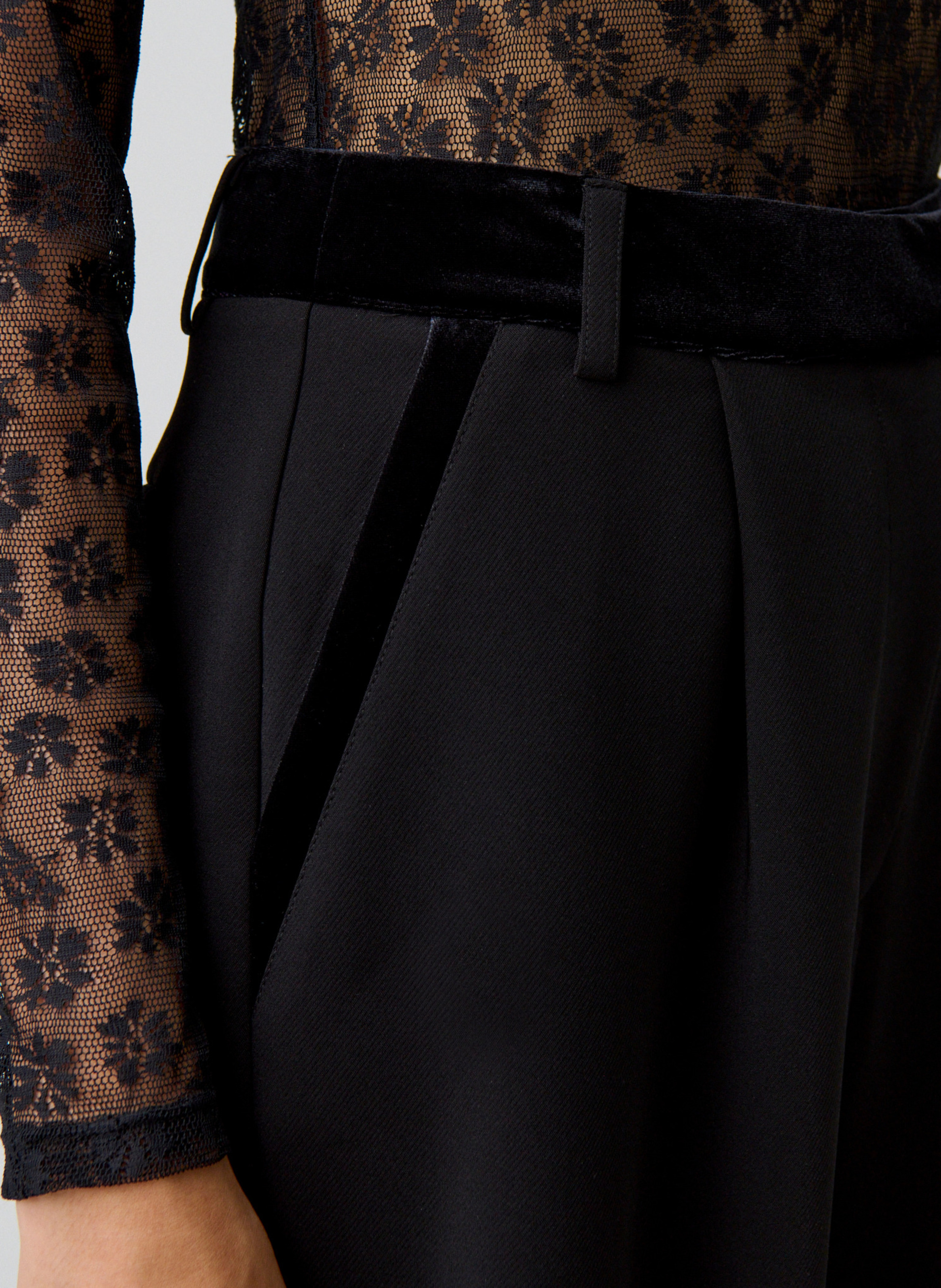 Pantalon à pinces taille haute piera CLAUDIE PIERLOT Noir