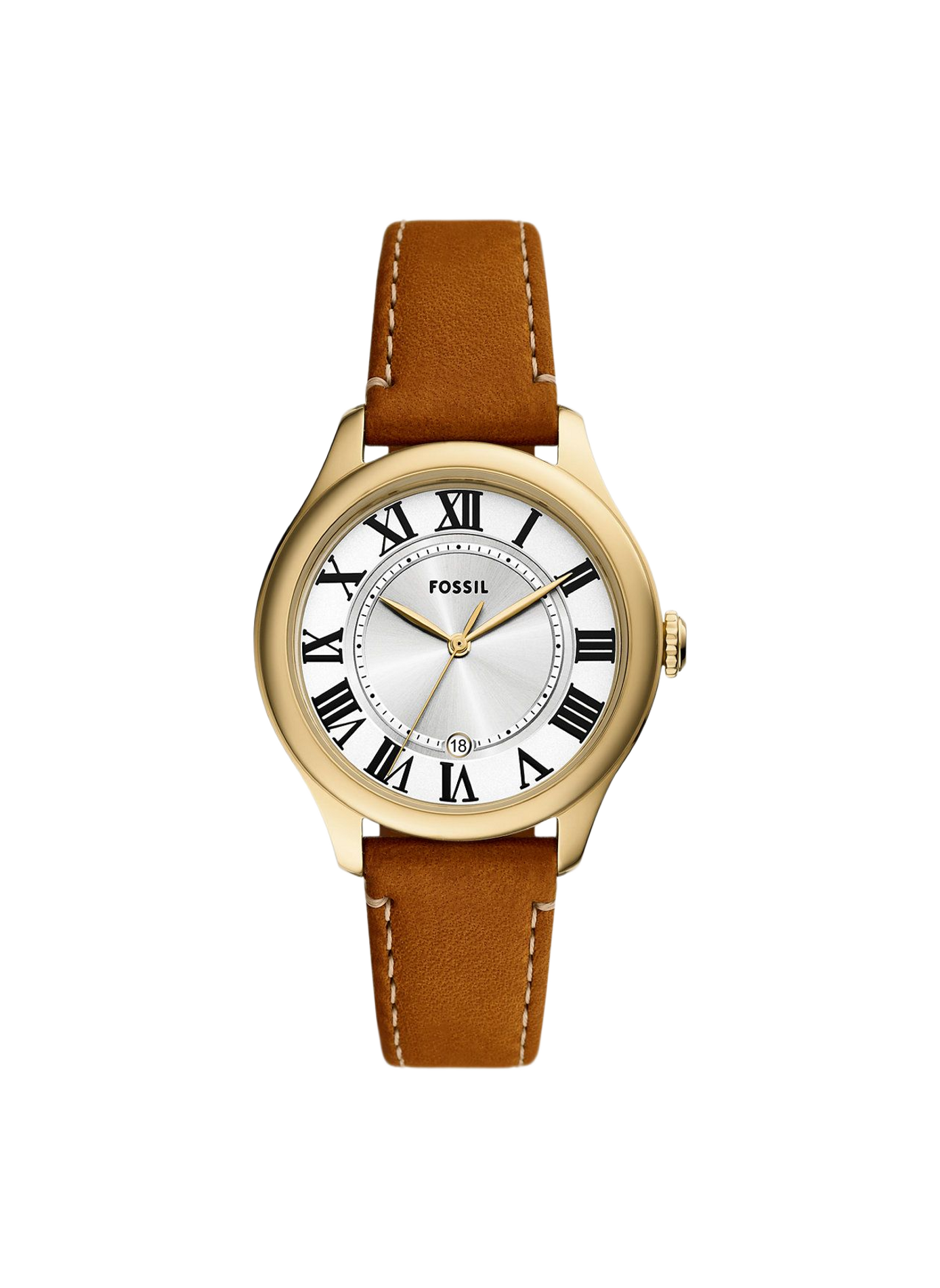 Montre quartz bracelet en cuir FOSSIL Argent