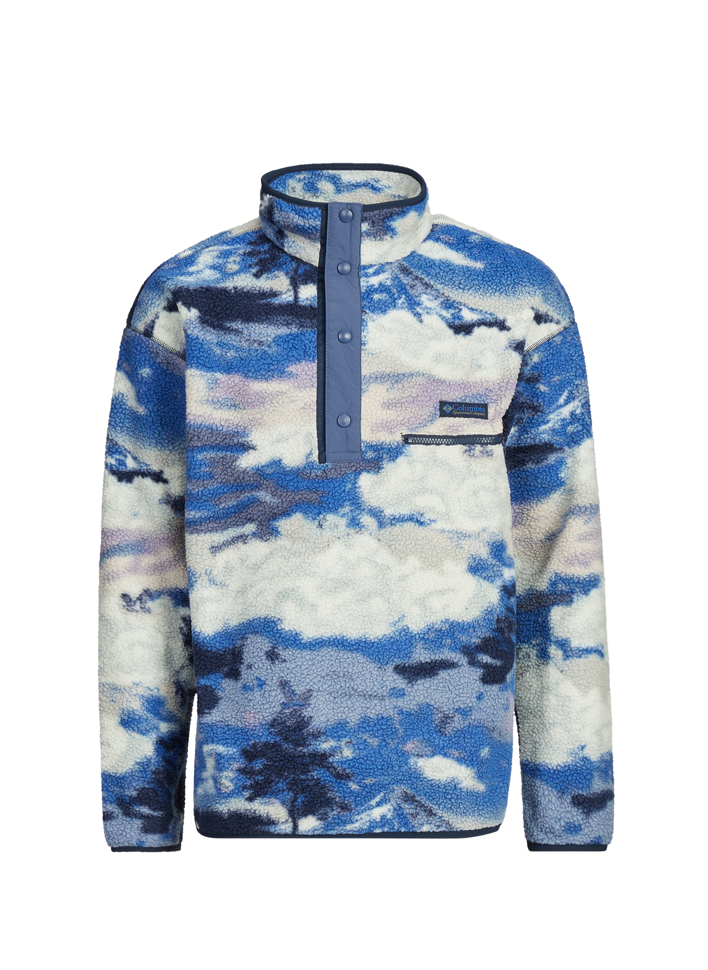 Helvetia printed fleece COLUMBIA Blue