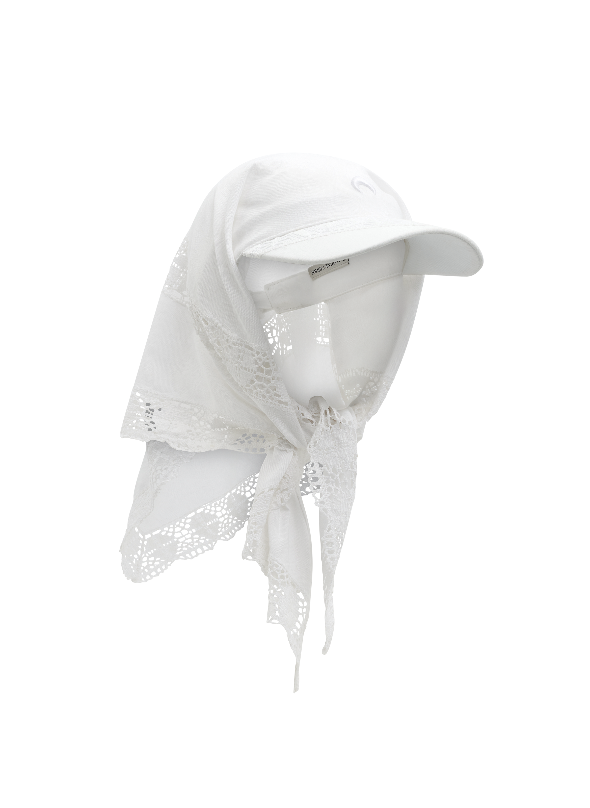 Casquette upcyclée regenerated en linge de maison MARINE SERRE Blanc
