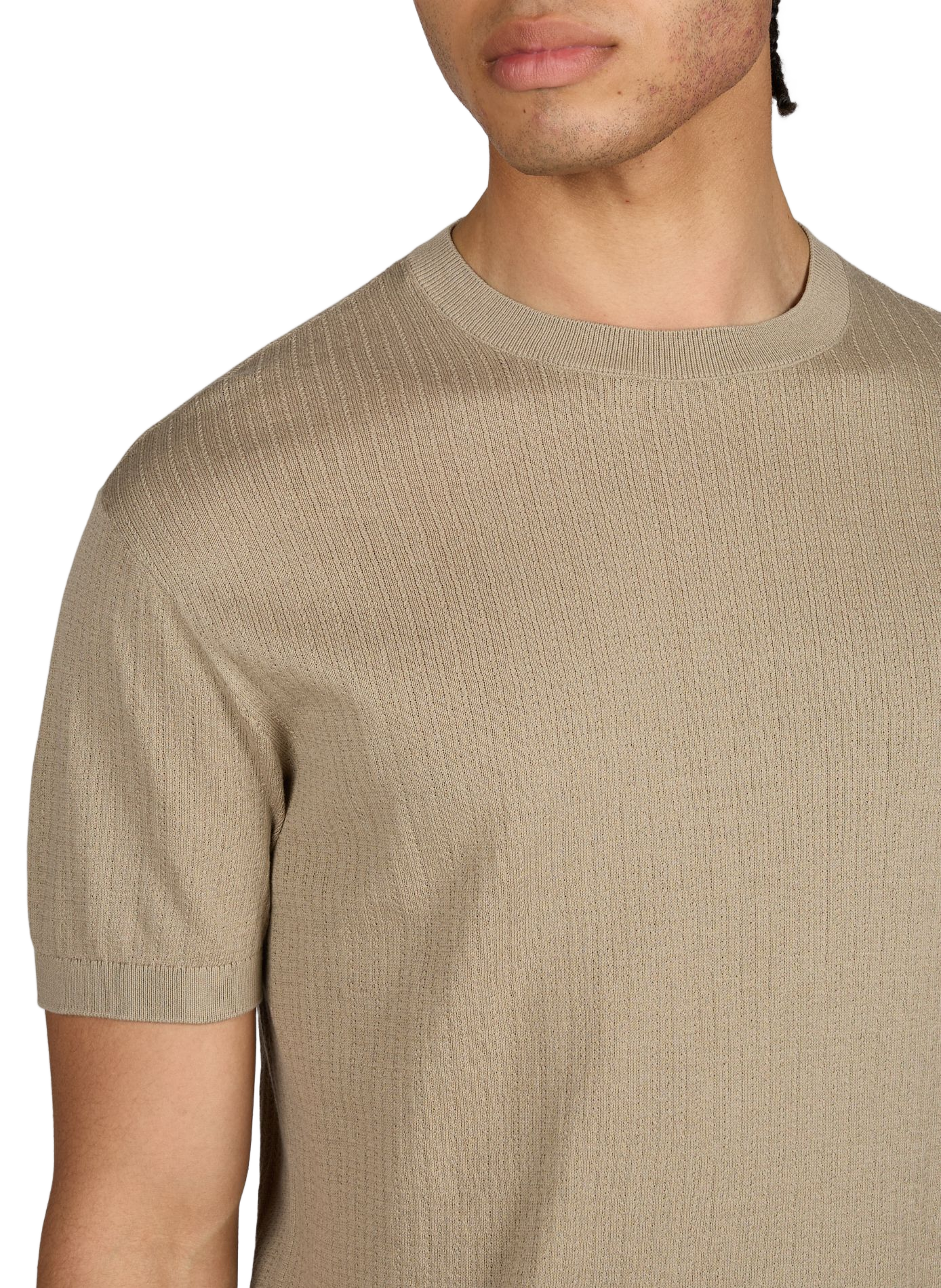 T-shirt tricot en coton ARMANI EXCHANGE Marron