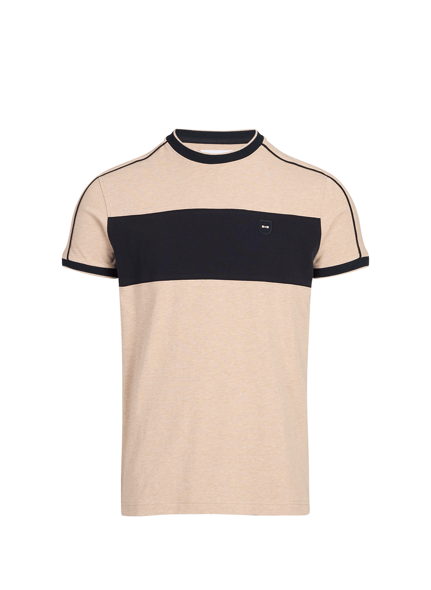 T-shirt col rond à logo en coton mélangé EDEN PARK Beige