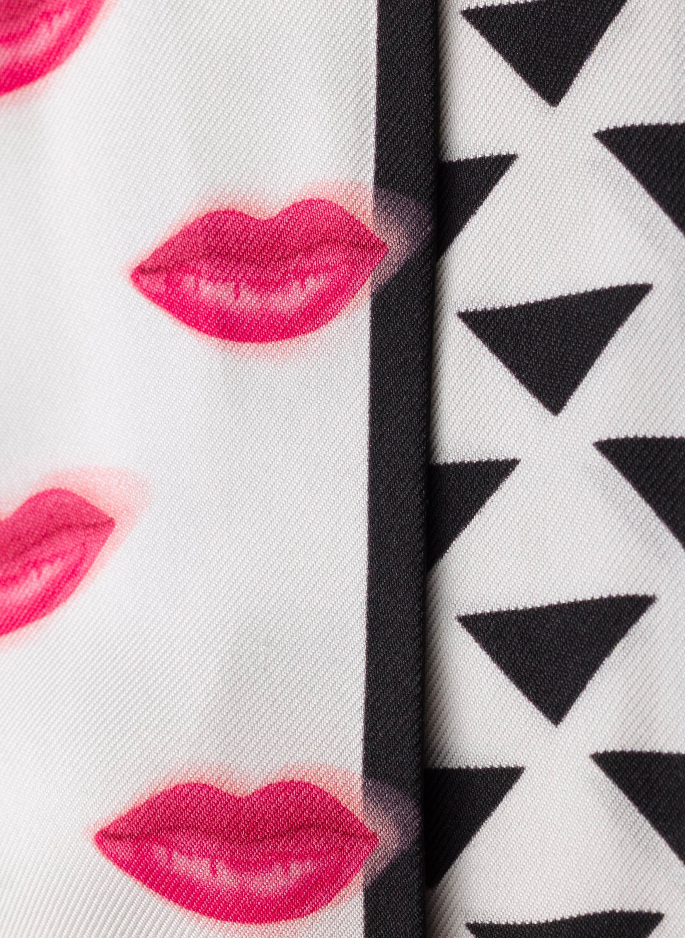 Foulard fin en sergé de soie imprimé PRADA Noir