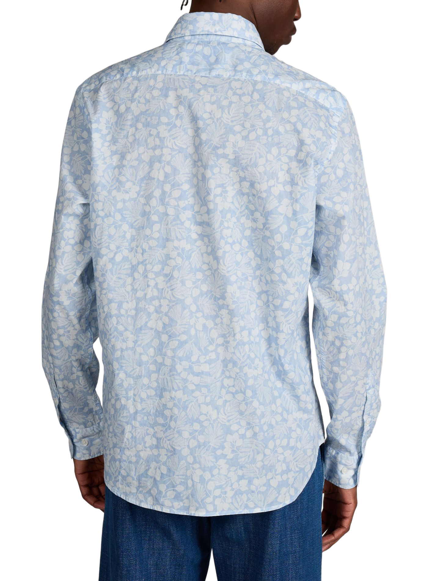 Chemise droite imprimée en coton EDEN PARK Bleu