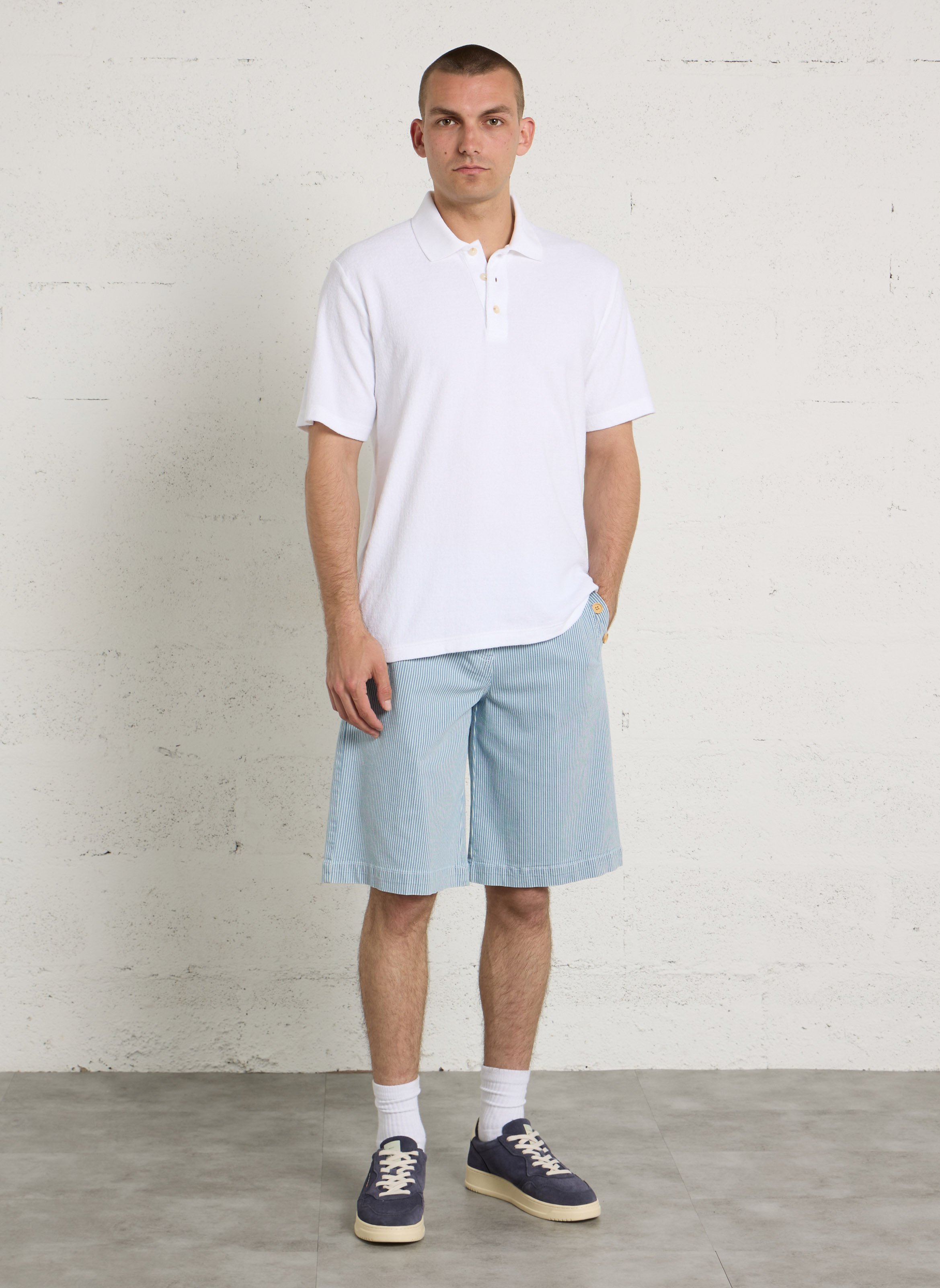 Bermuda droit en coton mélangé ARMOR-LUX Bleu