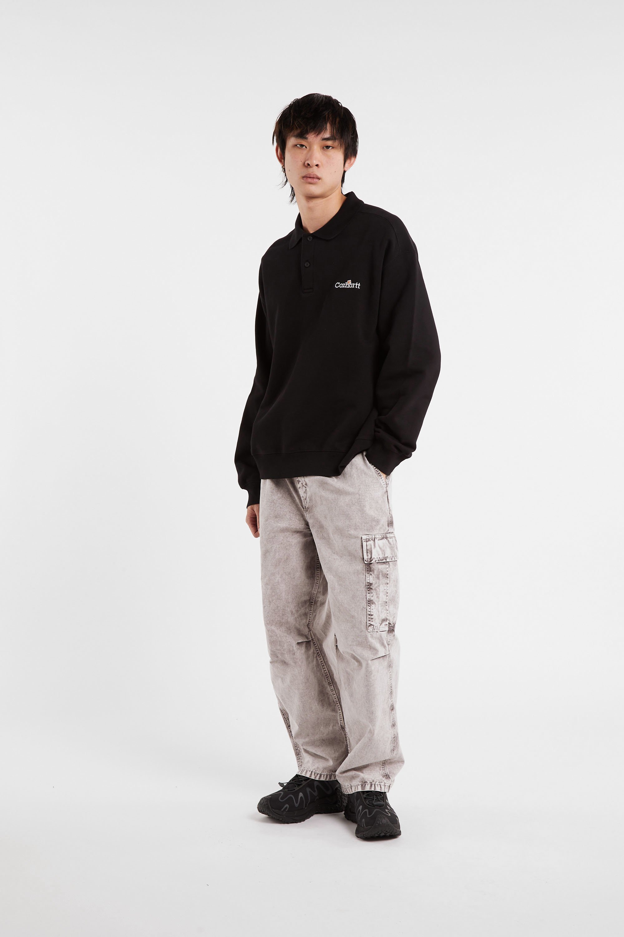 Sweatshirt wip label polo sweat CARHARTT WIP Noir