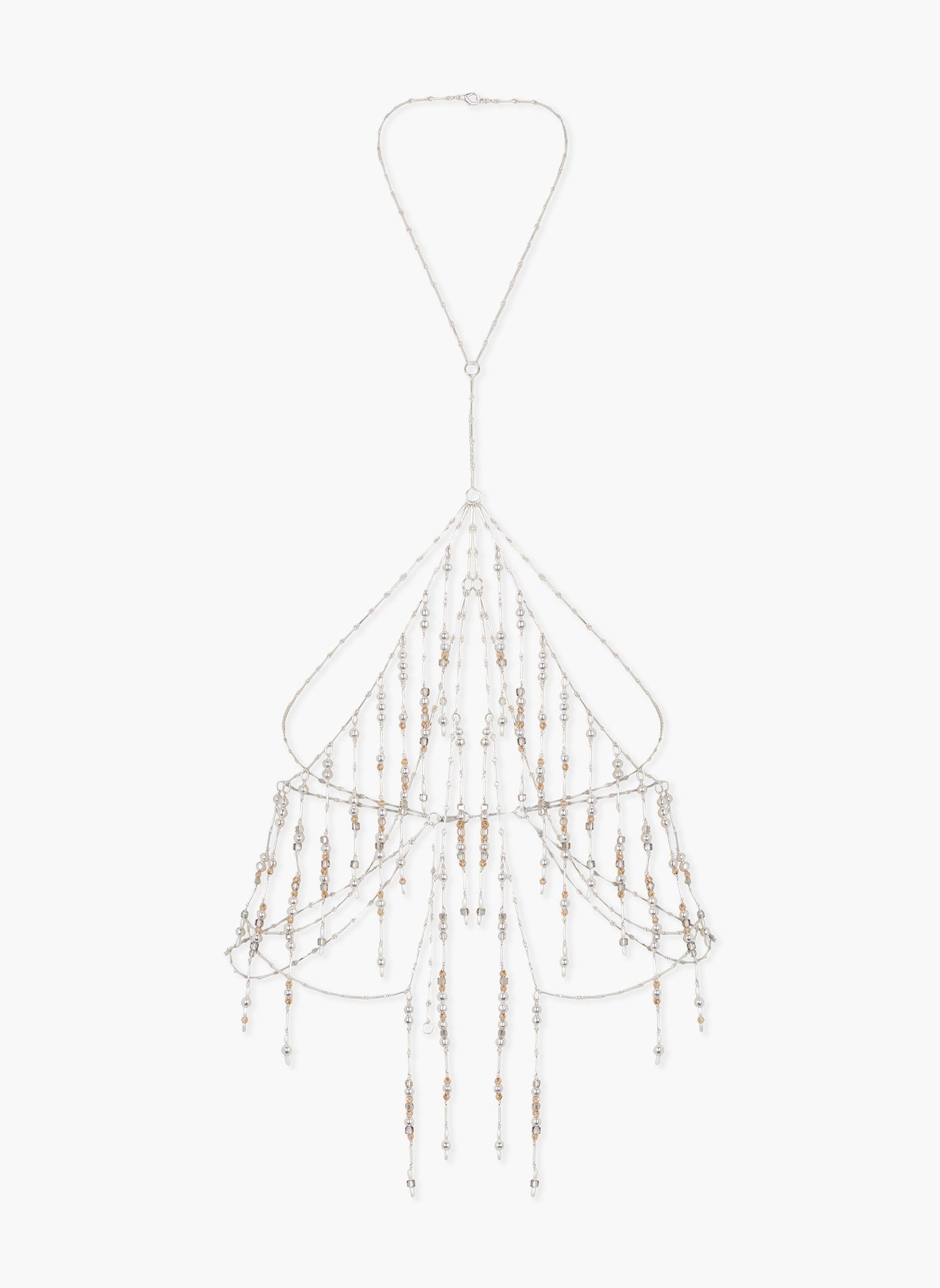 Body chain avec ornements de sequins et perles RABANNE Argent