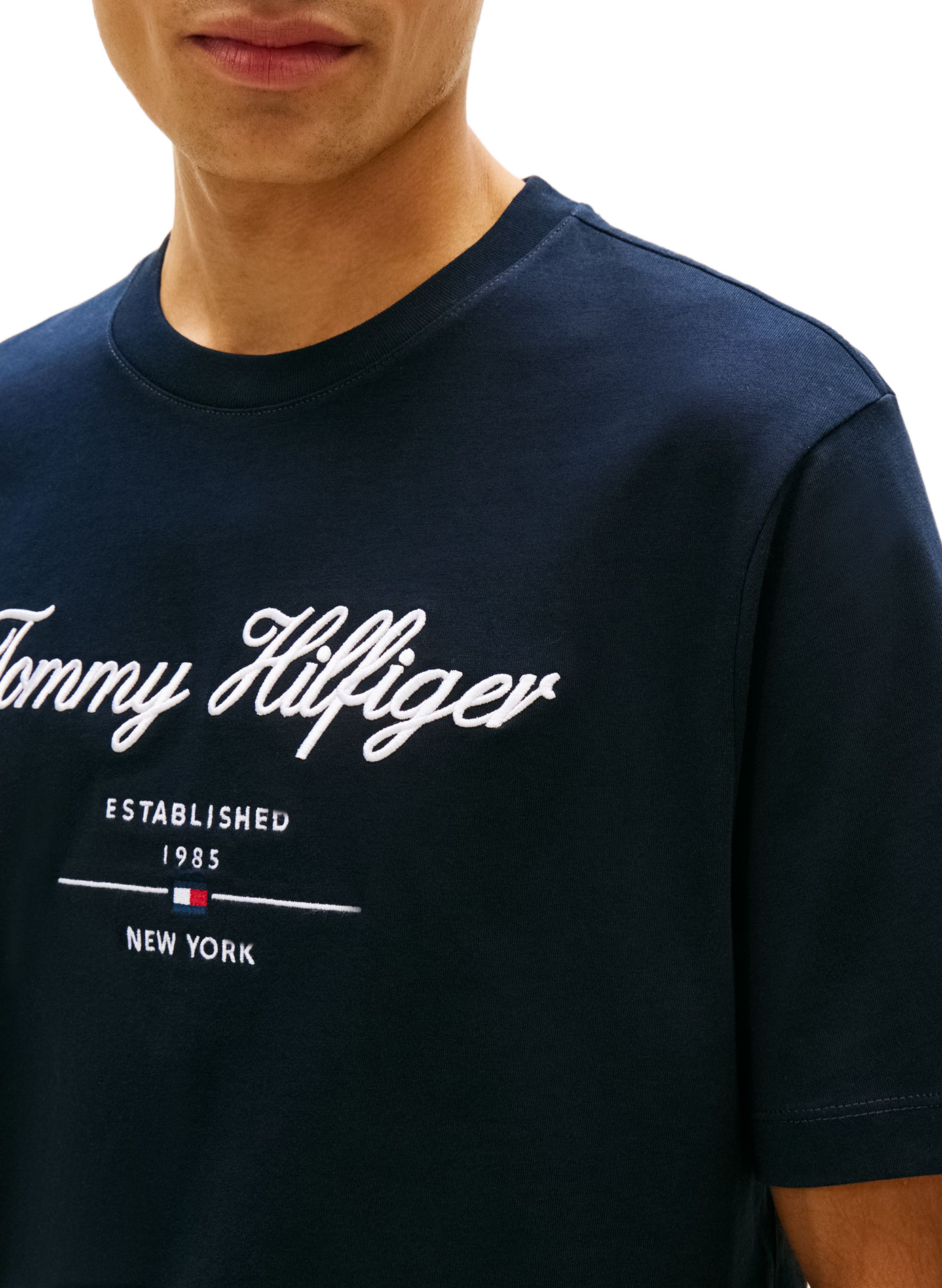 Short-sleeve t-shirt with embroidered logo TOMMY HILFIGER Blue