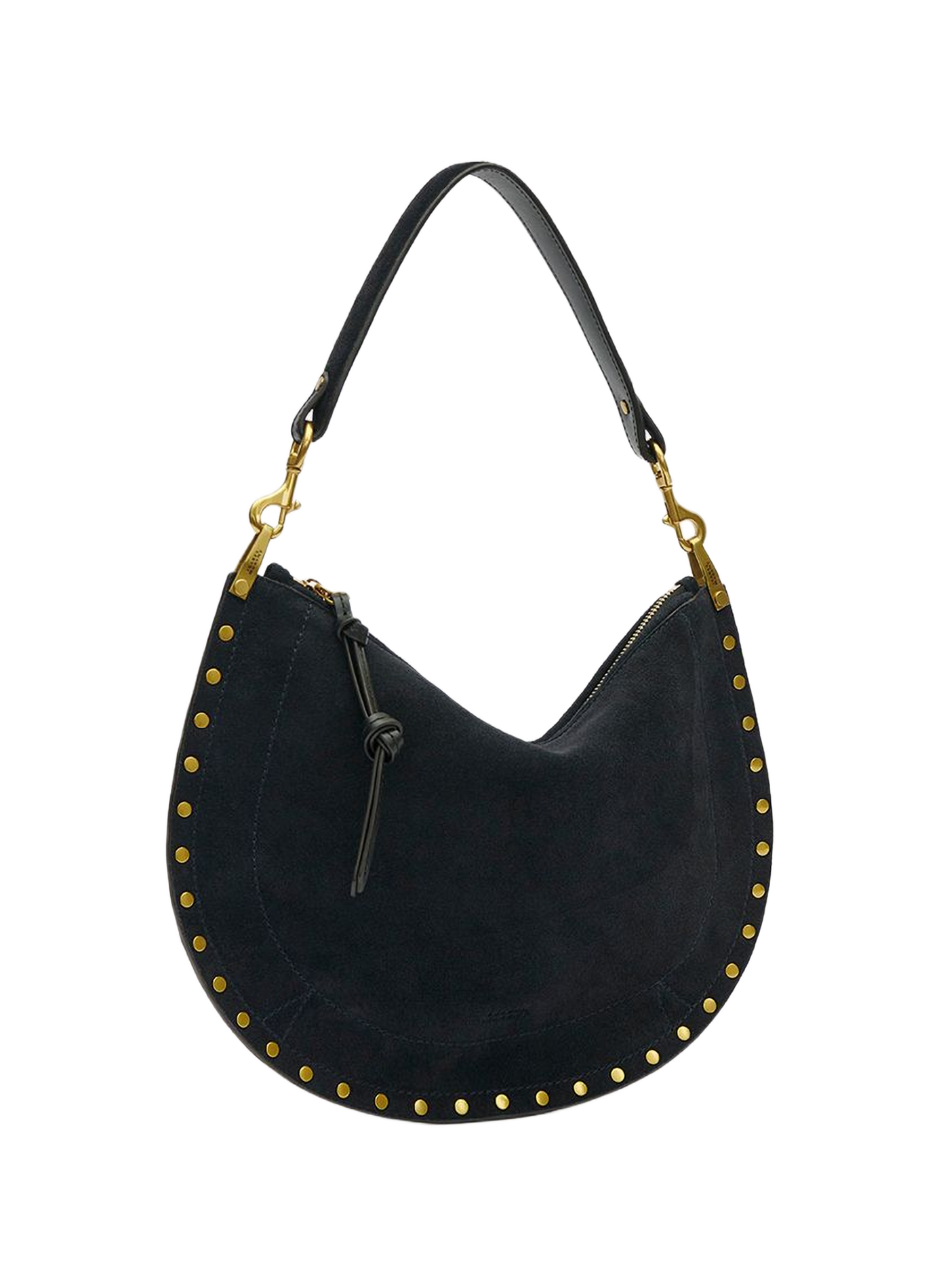 Handtas Oskan Soft Zip van geitenleer met suède-effect ISABEL MARANT Blauw